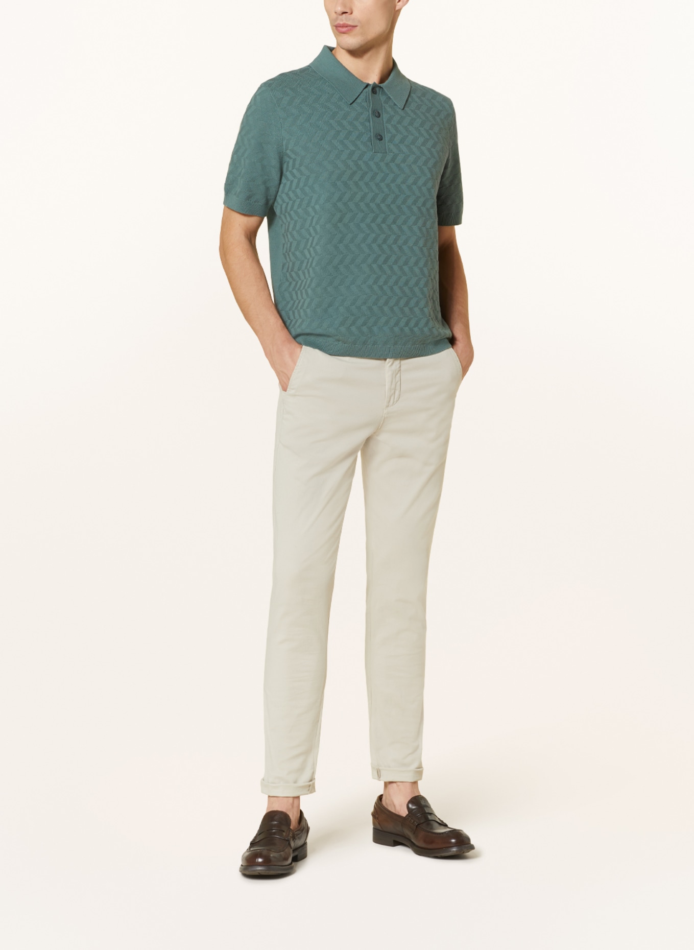 STROKESMAN'S Knitted polo shirt, Color: OLIVE (Image 2)