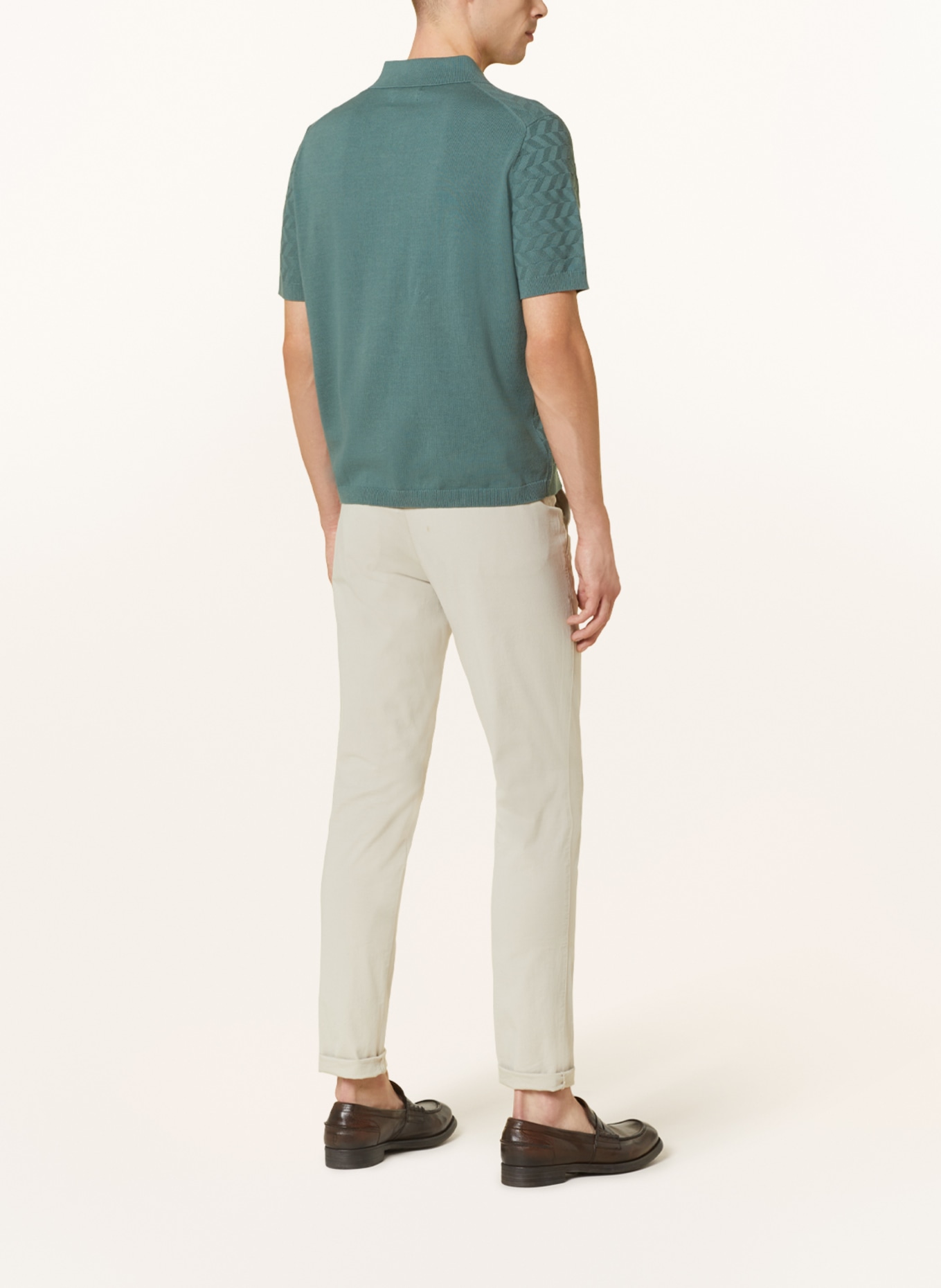 STROKESMAN'S Knitted polo shirt, Color: OLIVE (Image 3)