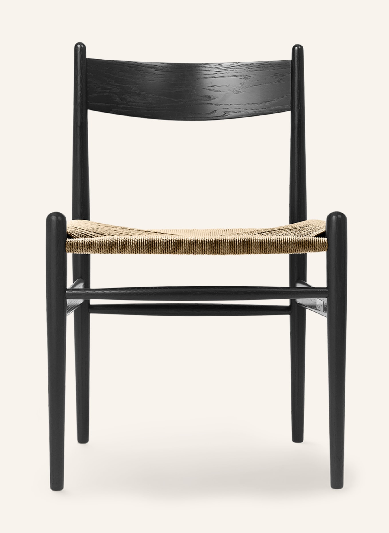 CARL HANSEN AND SØN Stuhl CH36: Eiche gemalt schwarz