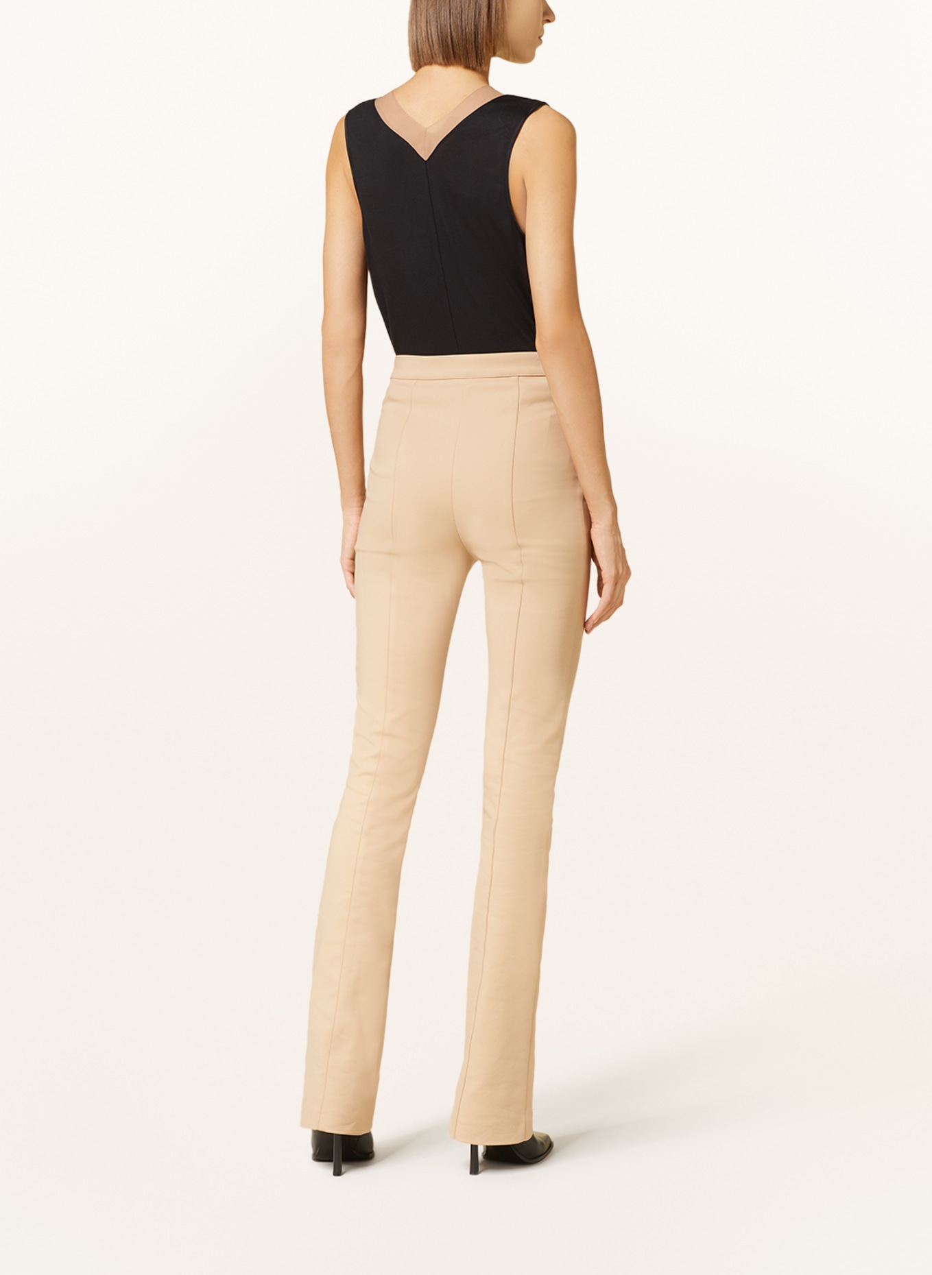 REISS Blouse top PIPPA in mixed materials made of silk, Color: BLACK/ NUDE (Image 3)