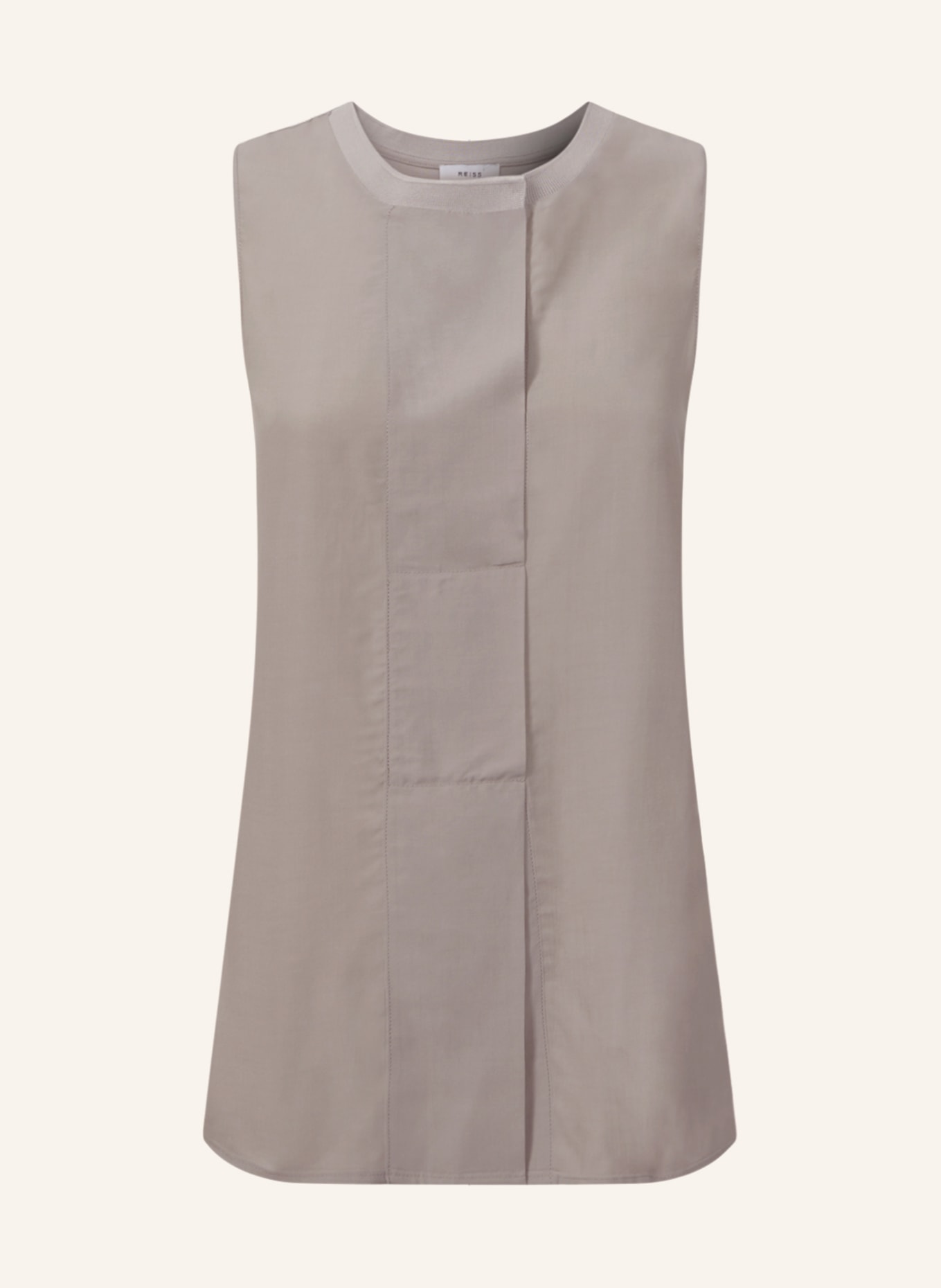REISS Blouse top JENNIFER in mixed materials, Color: LIGHT BROWN (Image 1)