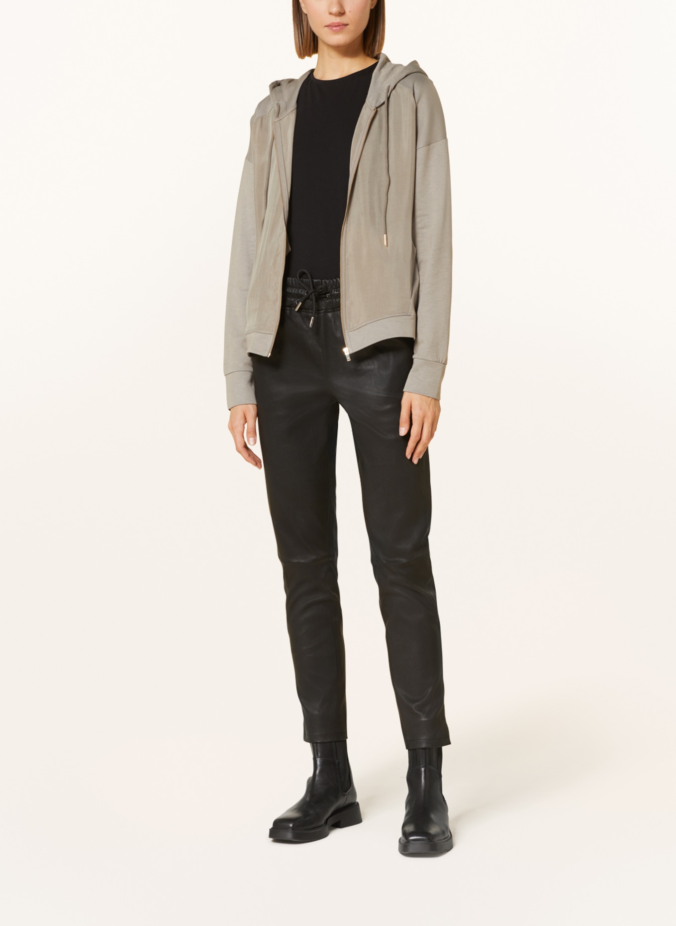 REISS Jersey jacket PENNY in mixed materials, Color: KHAKI (Image 2)