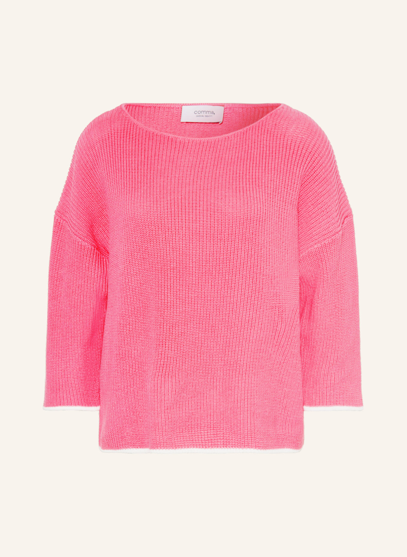 comma casual identity Pullover, Farbe: PINK/ WEISS (Bild 1)