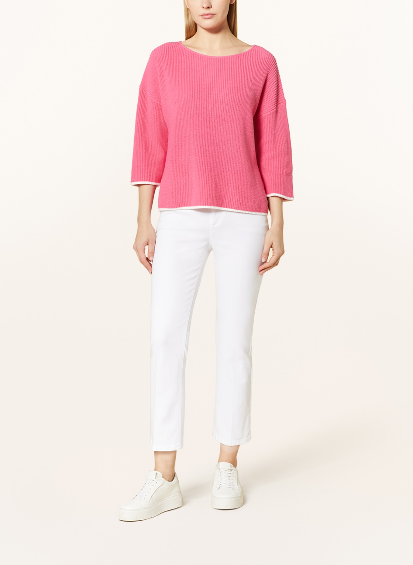 comma casual identity Pullover, Farbe: PINK/ WEISS (Bild 2)