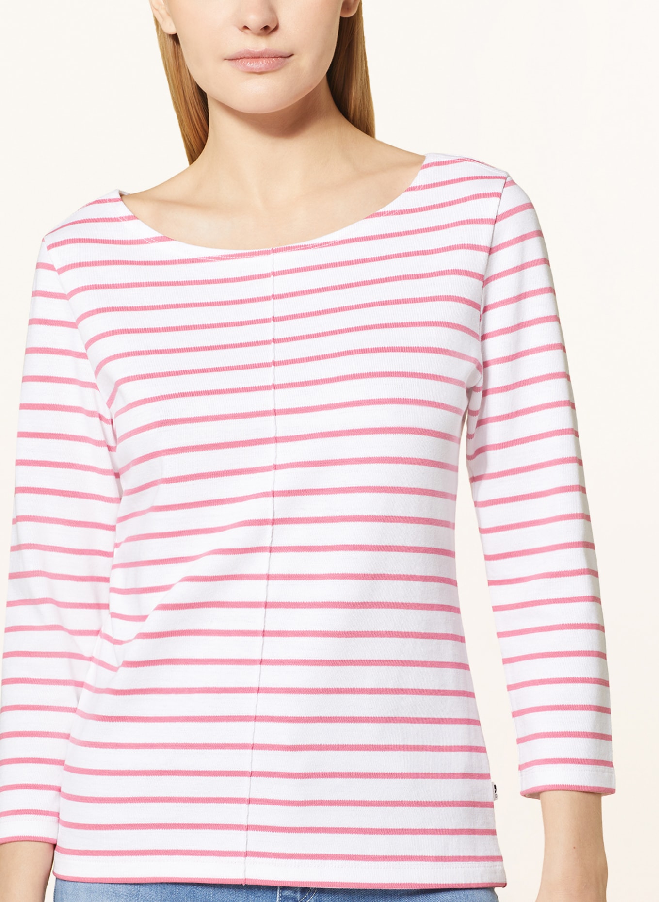 comma casual identity Long sleeve shirt, Color: WHITE/ PINK (Image 4)