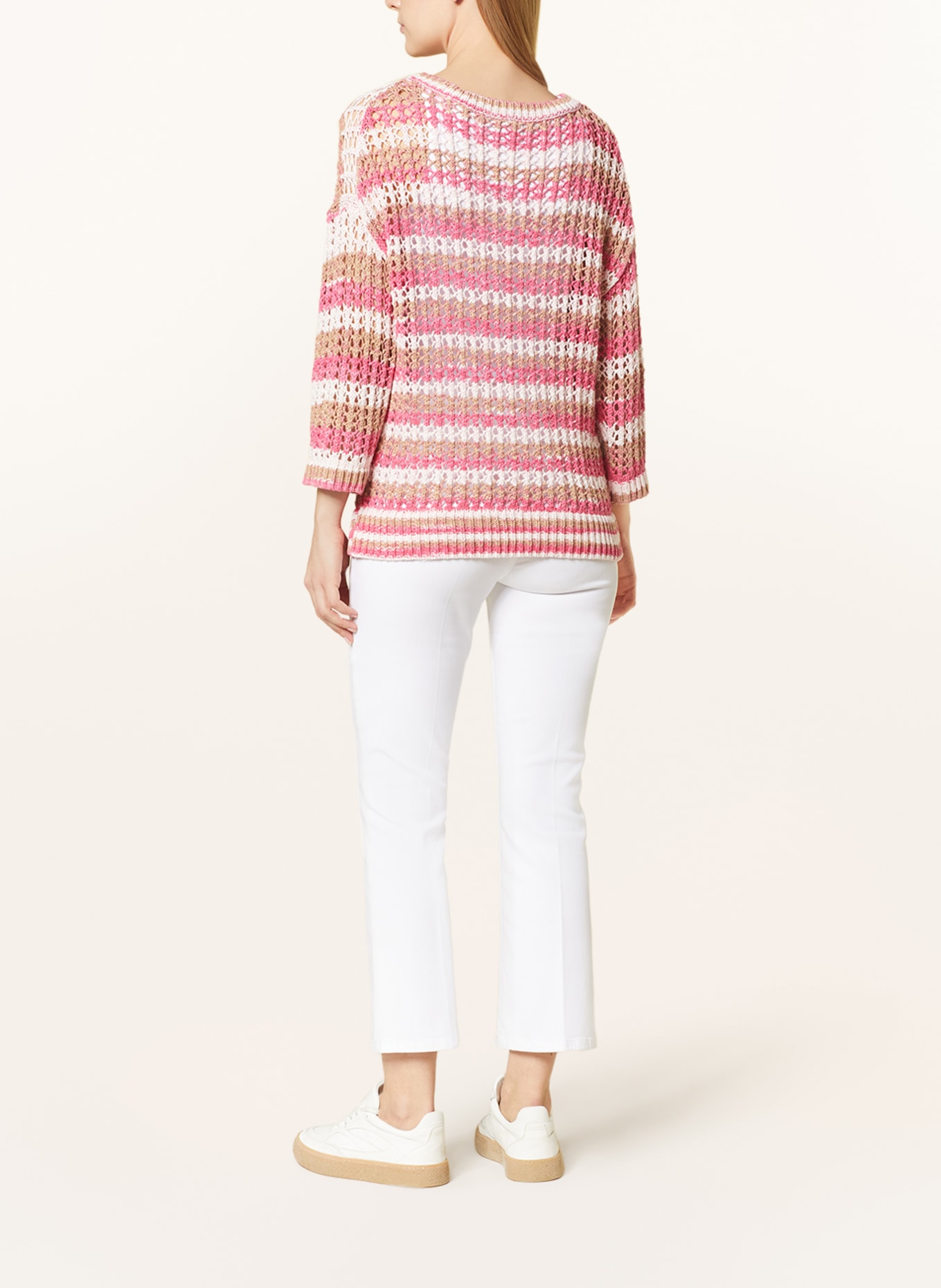 comma casual identity Sweater, Color: WHITE/ CAMEL/ PINK (Image 3)
