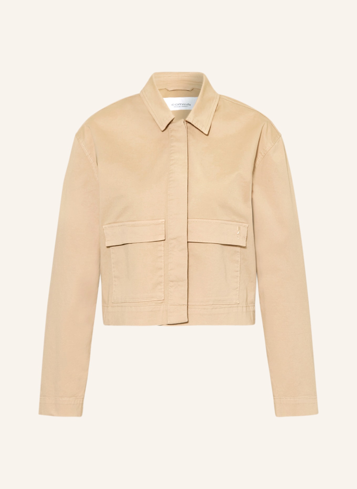 comma casual identity Cropped jacket, Color: BEIGE (Image 1)