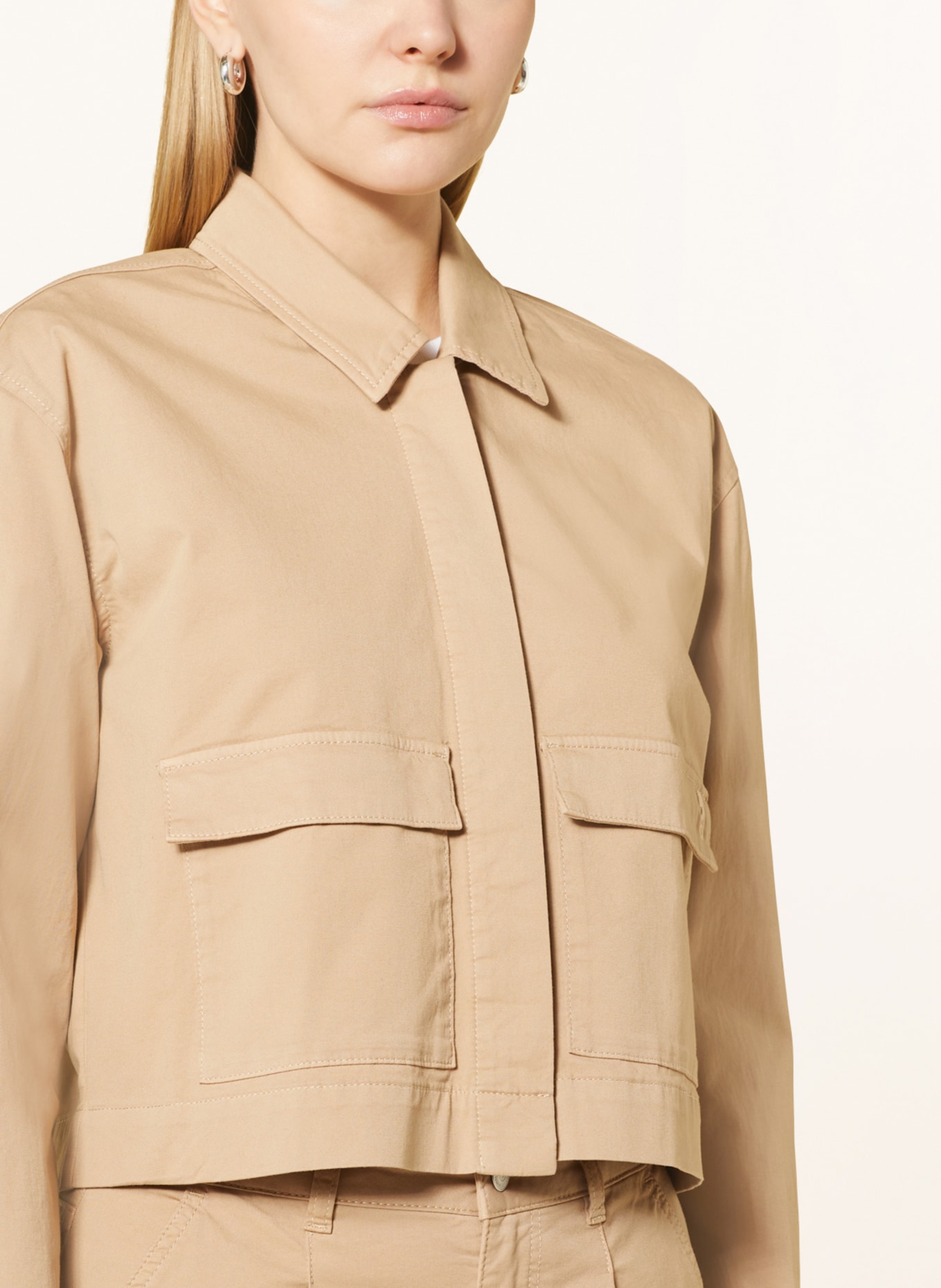 comma casual identity Cropped jacket, Color: BEIGE (Image 4)