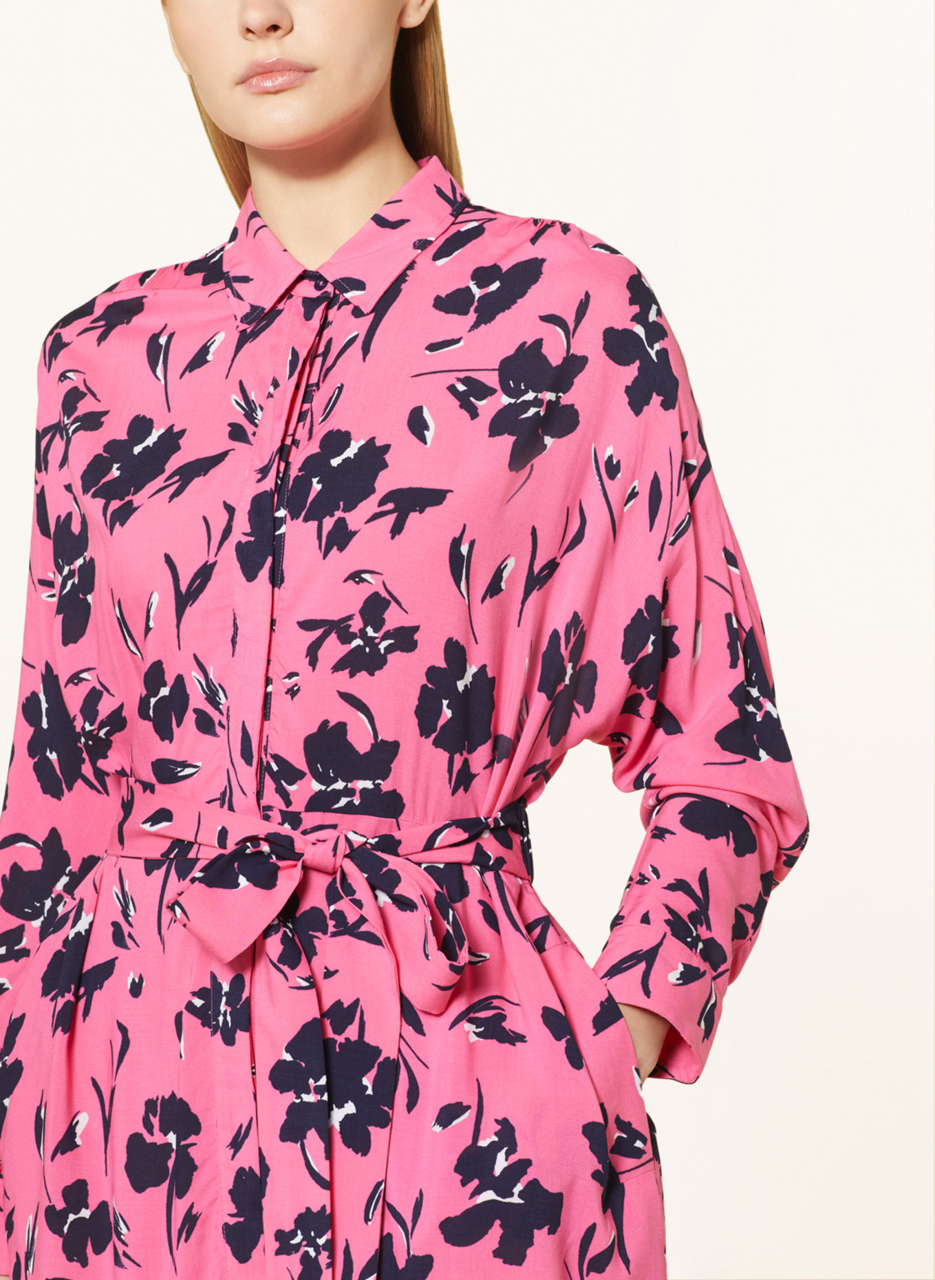 comma casual identity Shirt dress, Color: PINK/ BLACK/ WHITE (Image 4)