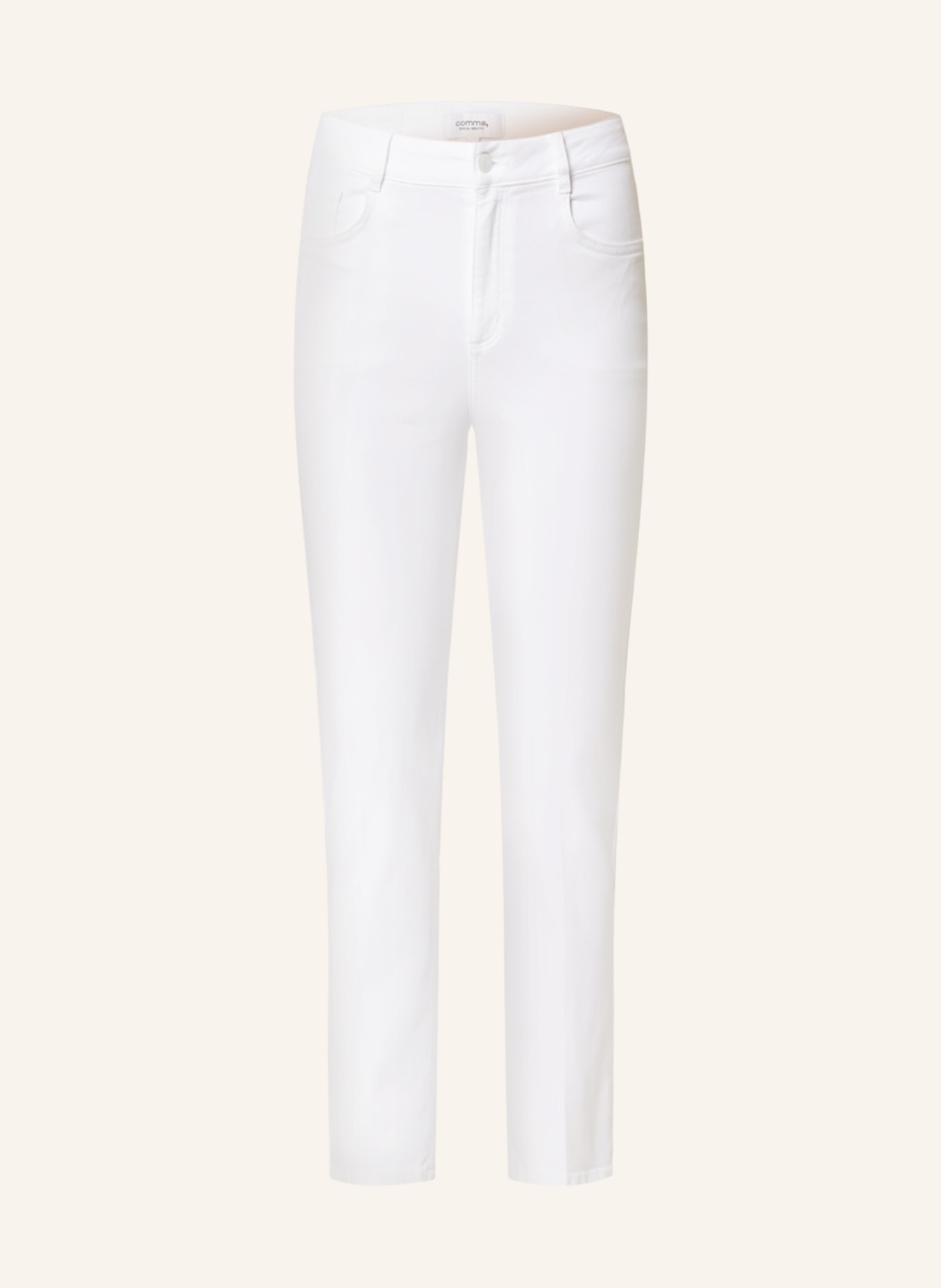 comma casual identity 7/8 pants, Color: 0100 WHITE (Image 1)