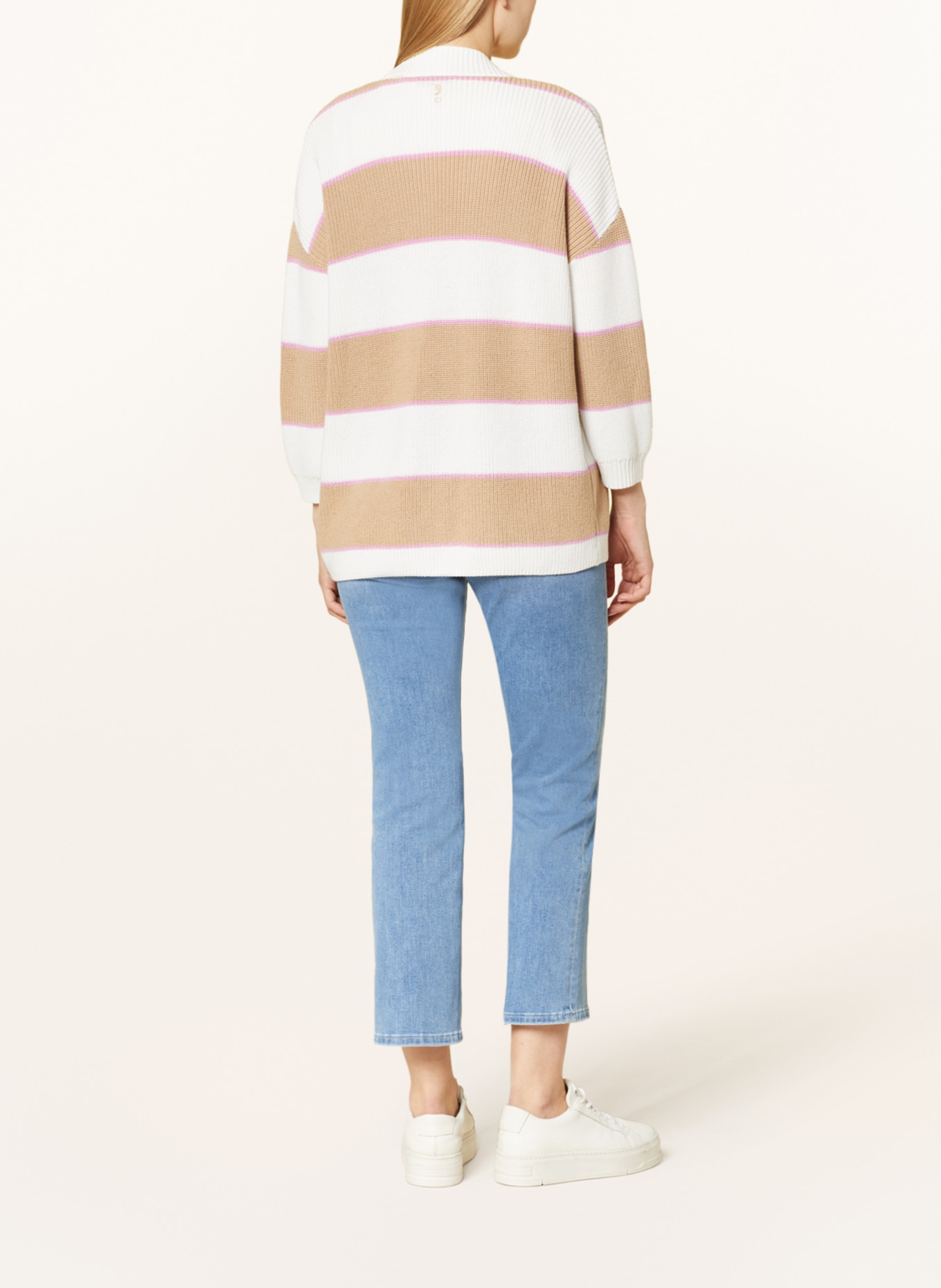 comma casual identity Knit cardigan, Color: WHITE/ CAMEL/ PINK (Image 3)