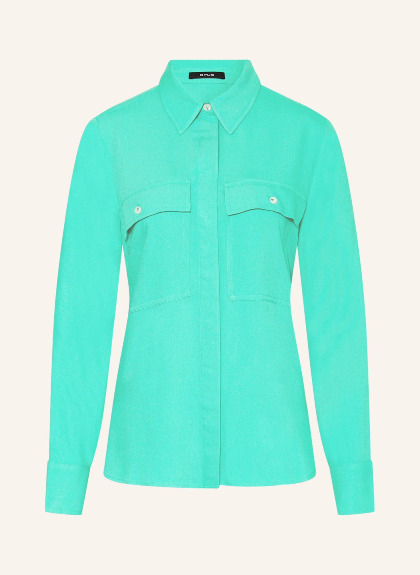 OPUS Shirt blouse FALVA in jersey, Color: GREEN (Image 1)