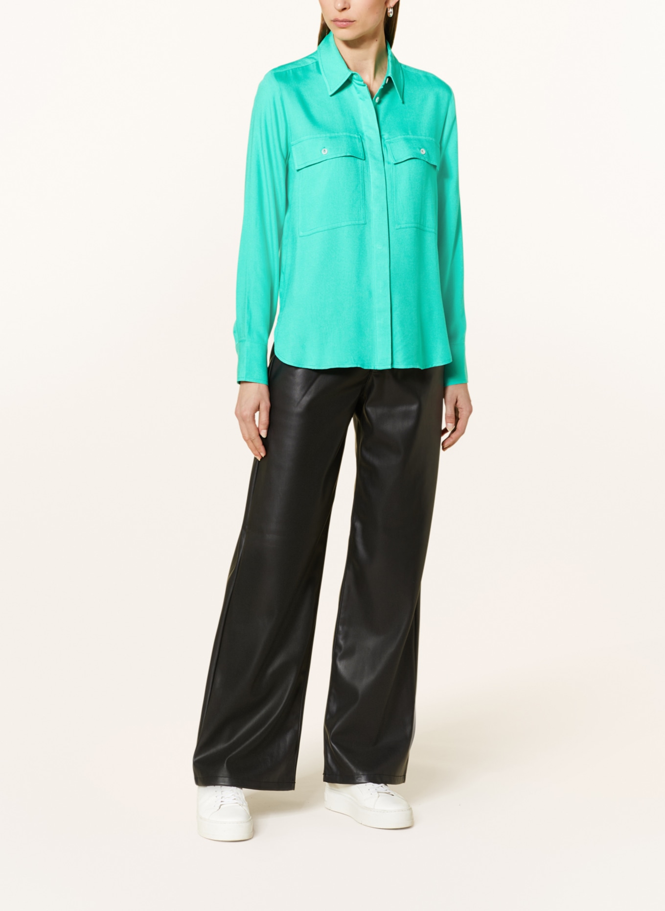 OPUS Shirt blouse FALVA in jersey, Color: GREEN (Image 2)