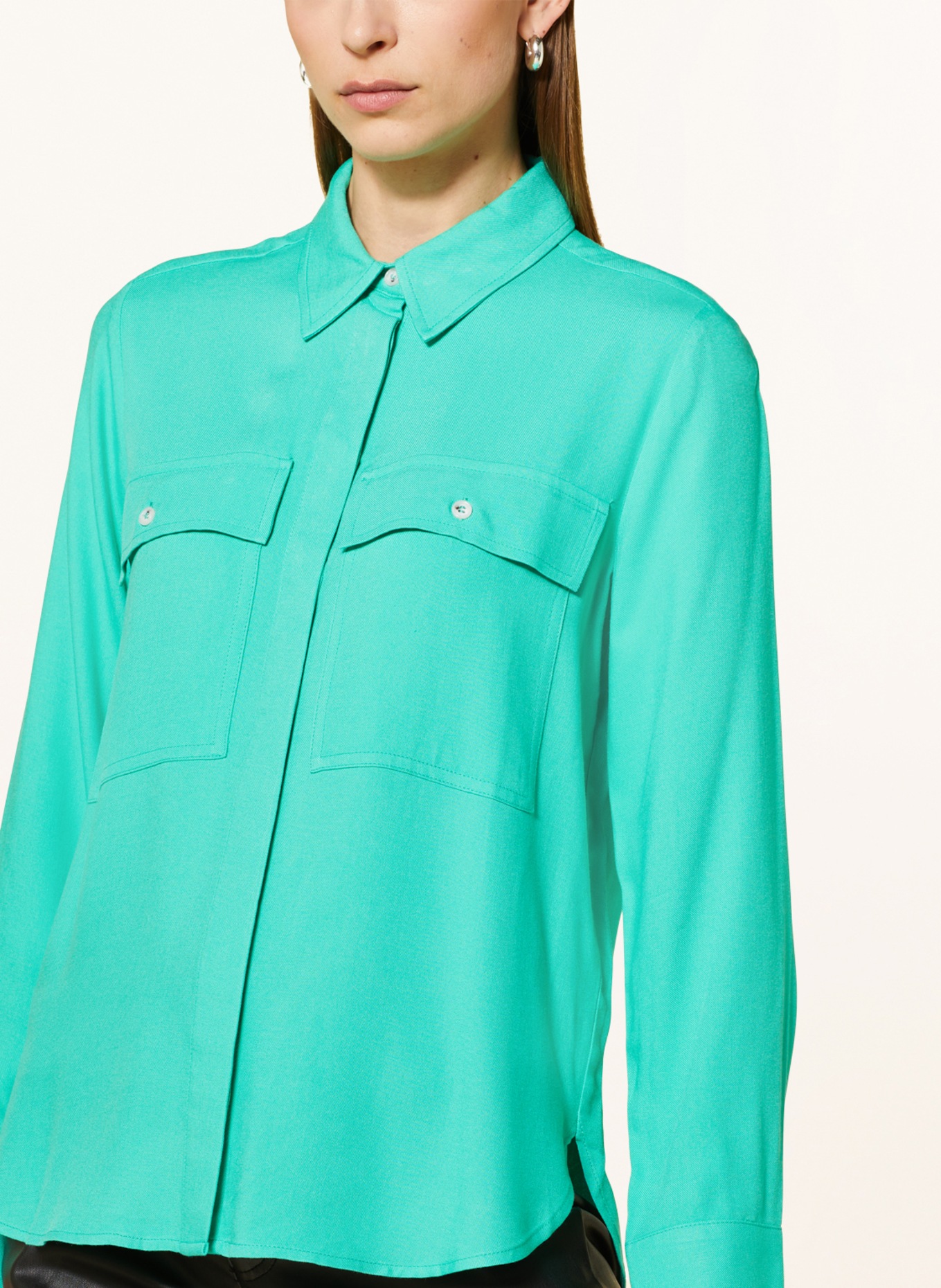 OPUS Shirt blouse FALVA in jersey, Color: GREEN (Image 4)