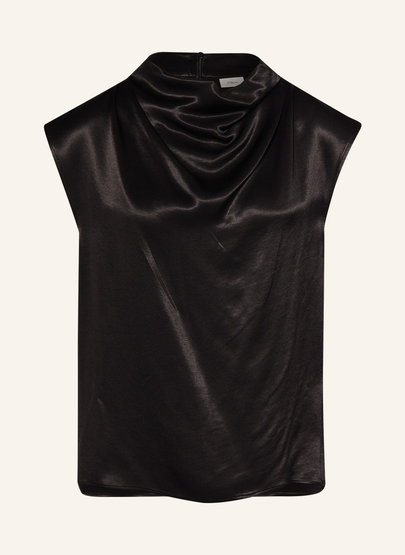 s.Oliver BLACK LABEL Shirt blouse in satin, Color: BLACK (Image 1)