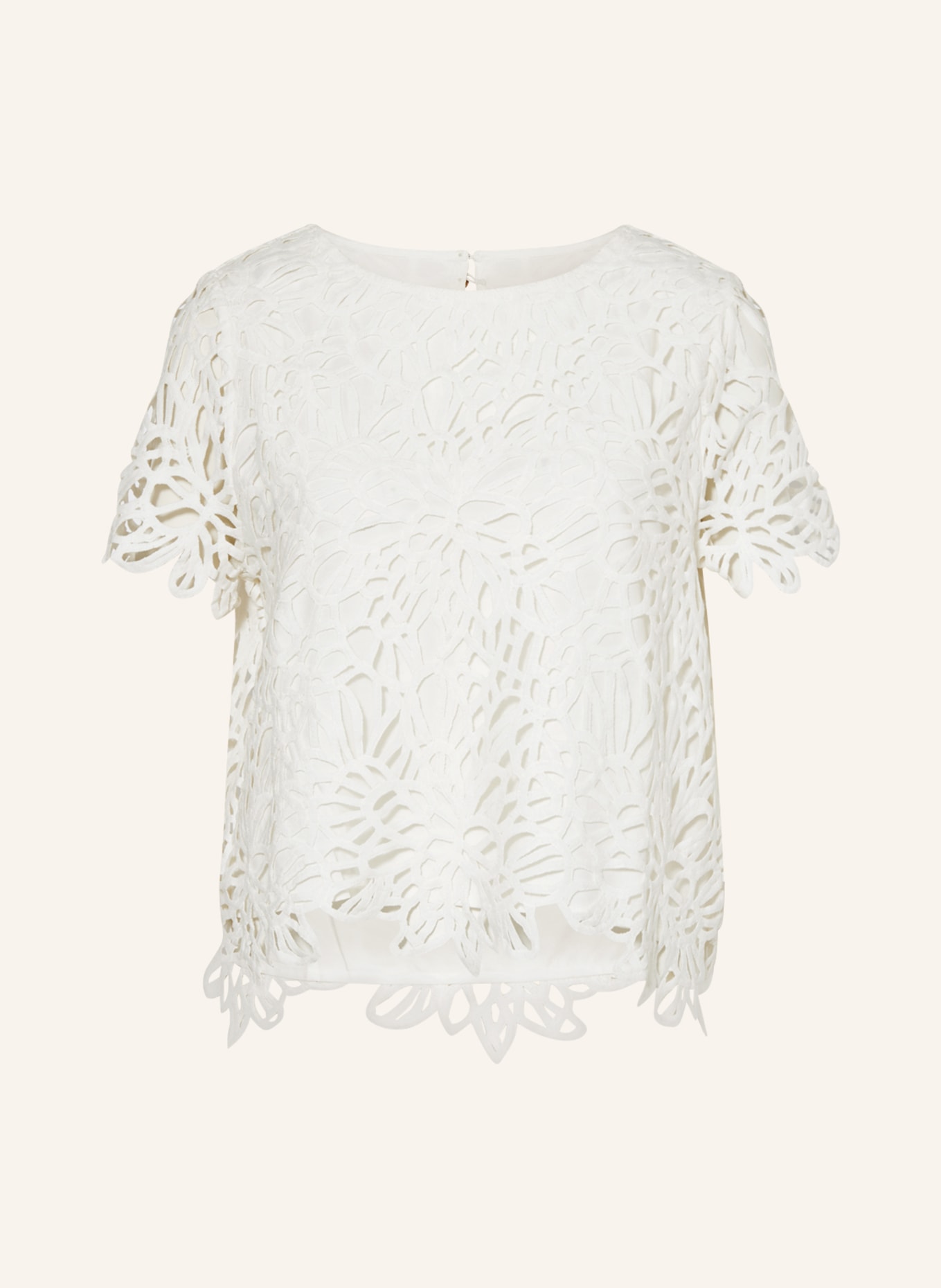 s.Oliver BLACK LABEL Shirt blouse with lace, Color: WHITE (Image 1)