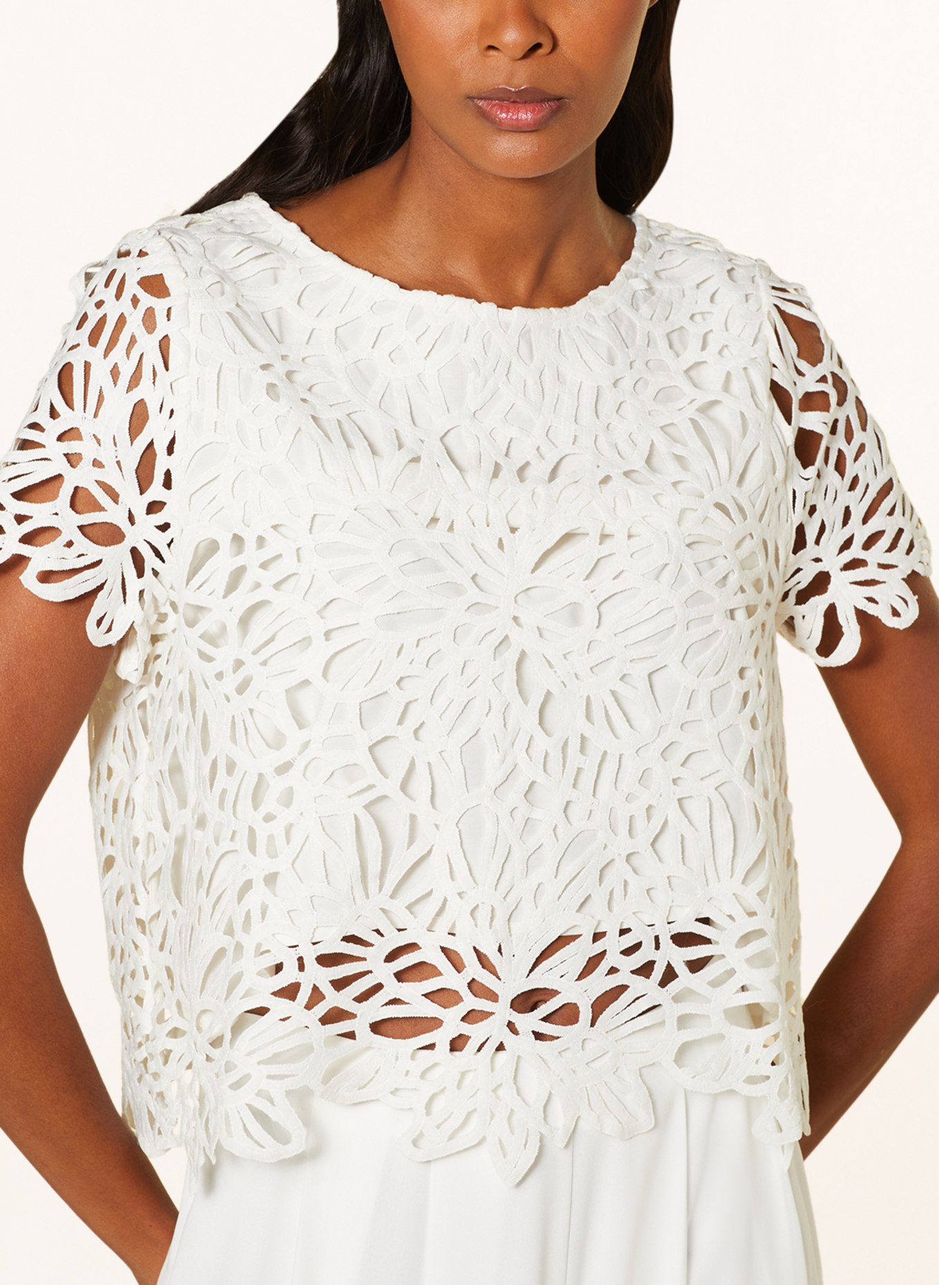 s.Oliver BLACK LABEL Shirt blouse with lace, Color: WHITE (Image 4)