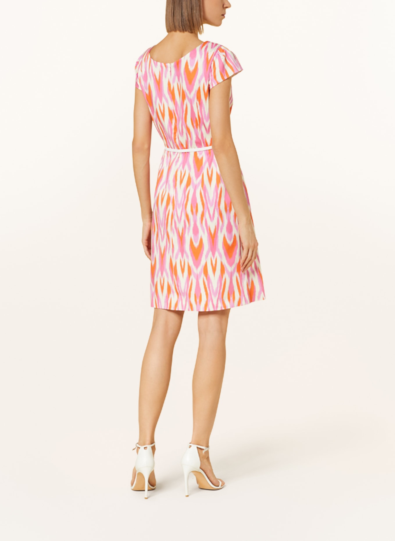 comma Sheath dress, Color: ECRU/ PINK/ ORANGE (Image 3)