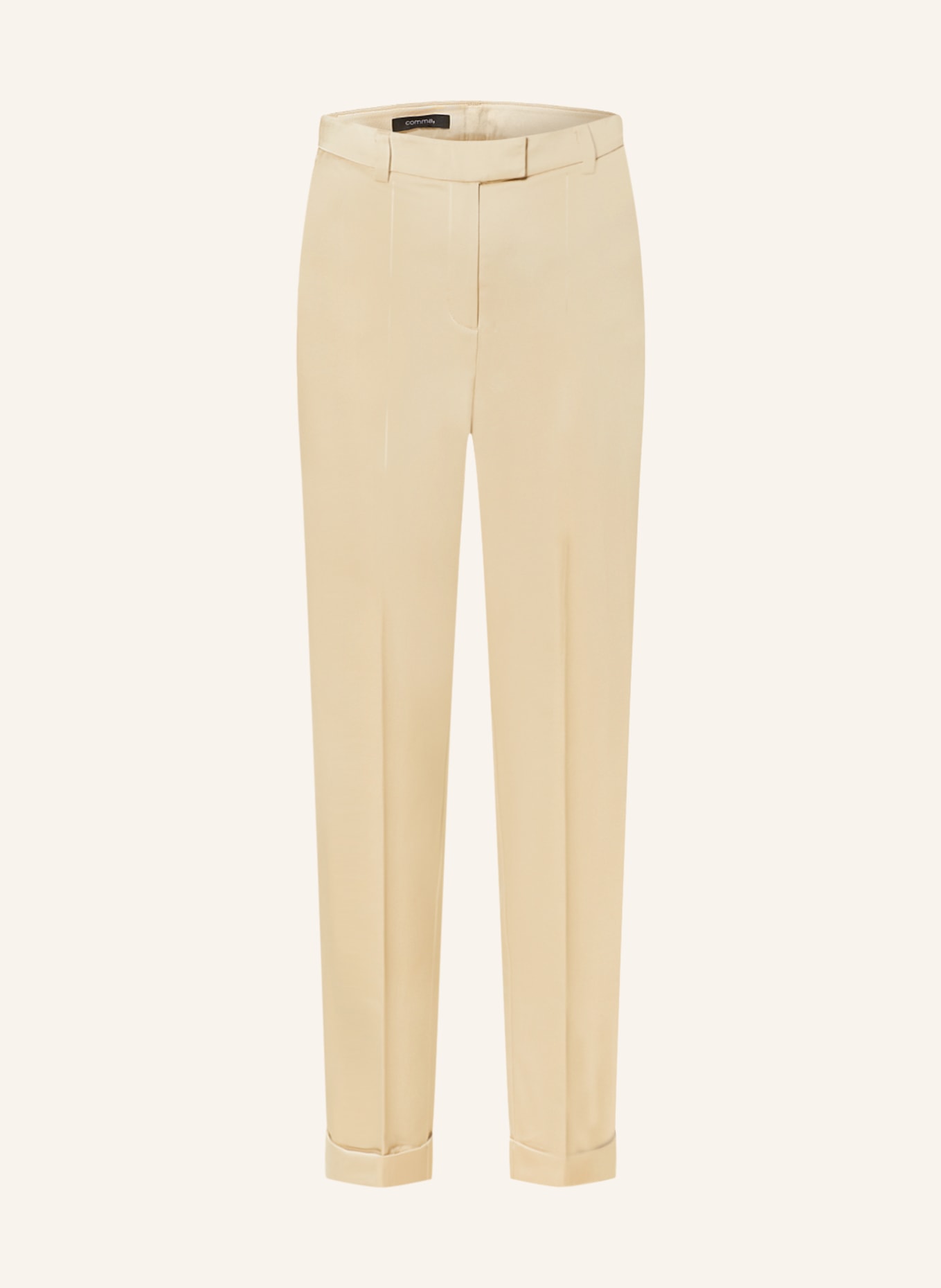 comma Satin trousers, Color: LIGHT BROWN (Image 1)