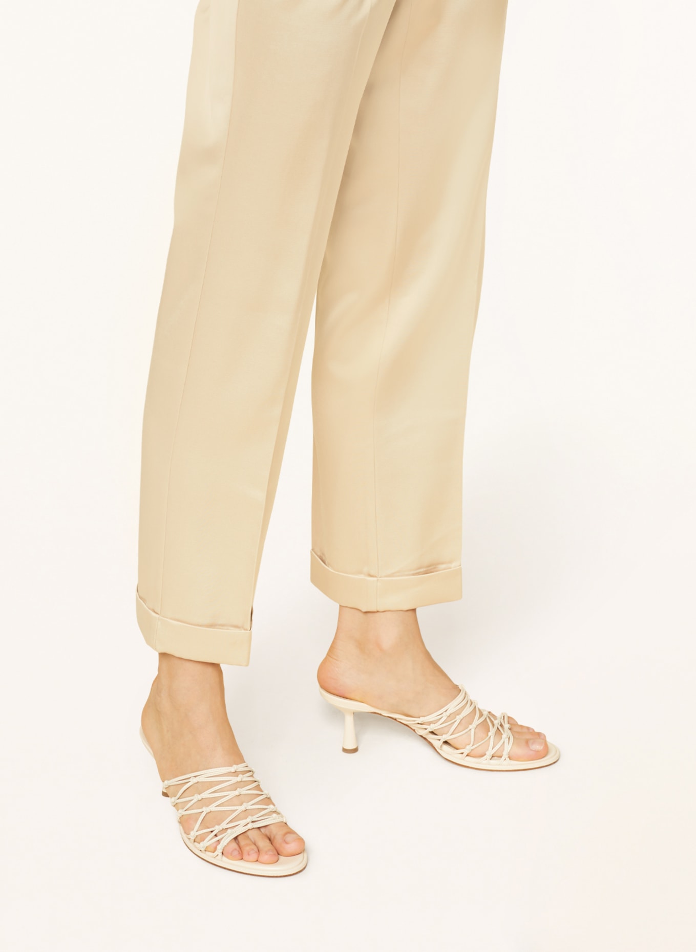 comma Satin trousers, Color: LIGHT BROWN (Image 5)