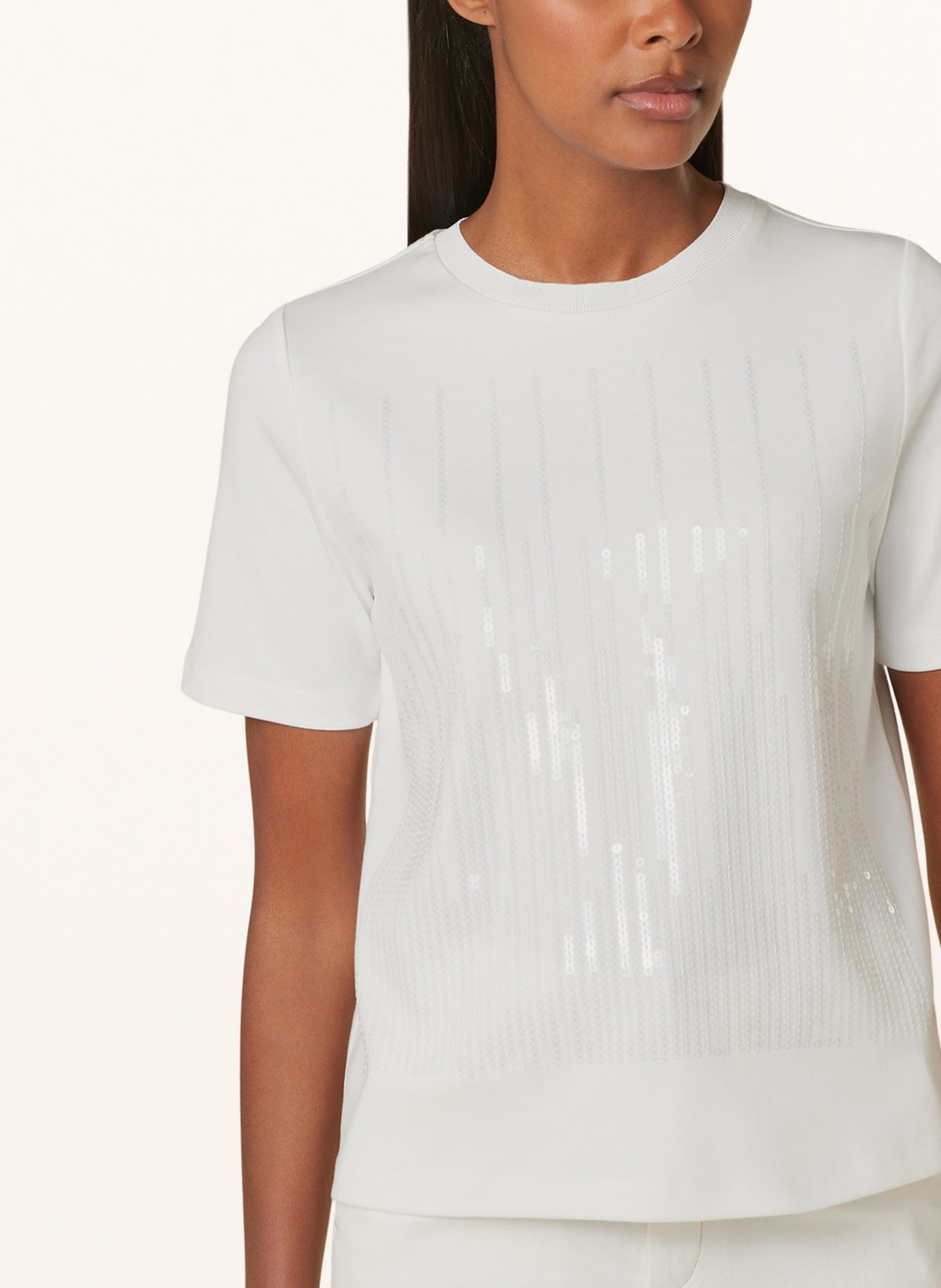 s.Oliver BLACK LABEL T-shirt z cekinami, Kolor: KREMOWY (Obrazek 4)