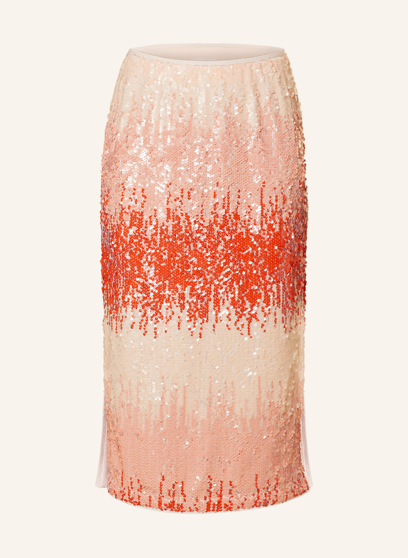 s.Oliver BLACK LABEL Skirt with sequins, Color: LIGHT ORANGE/ SALMON/ ORANGE (Image 1)