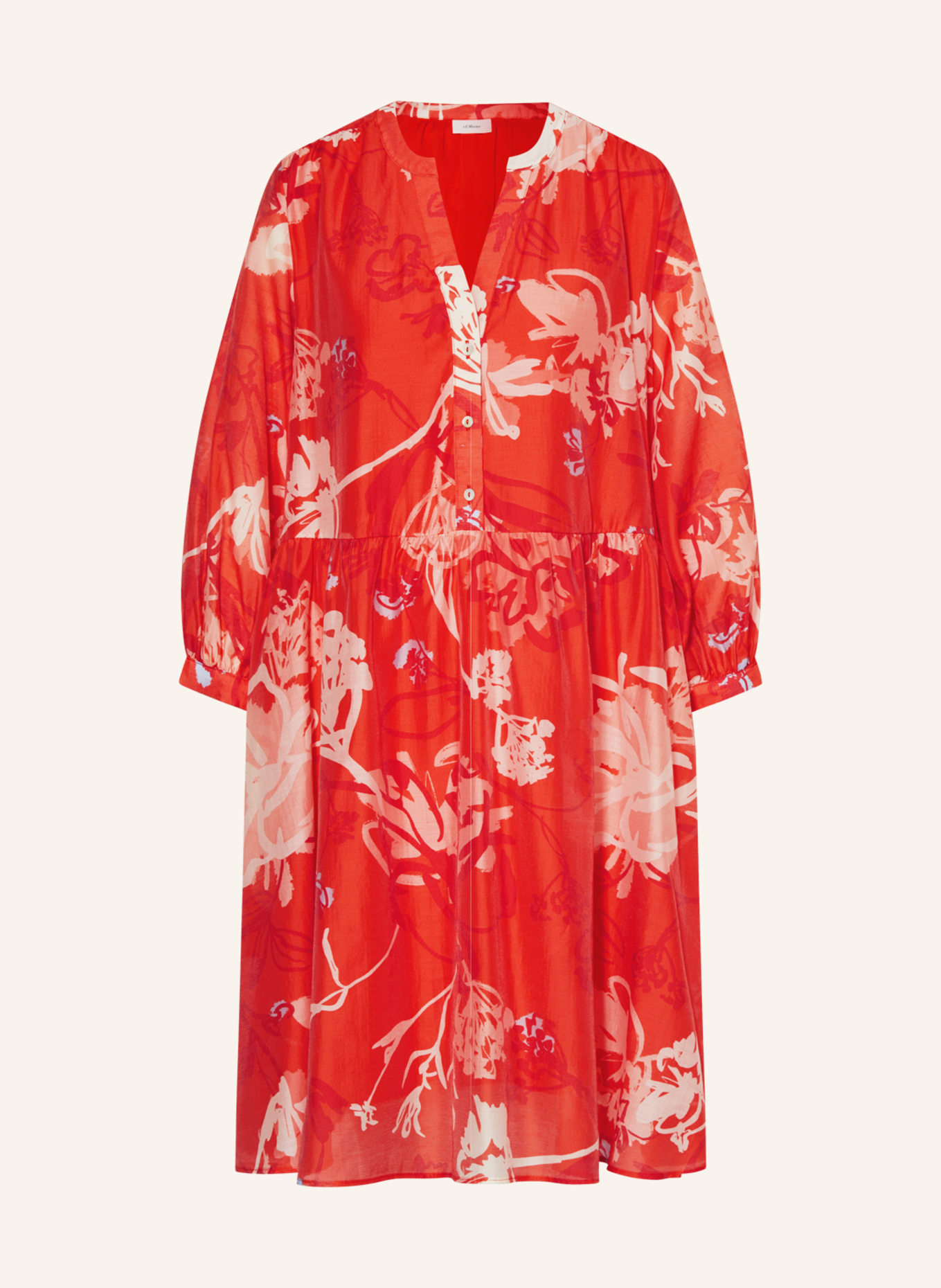 s.Oliver BLACK LABEL Dress, Color: ORANGE/ WHITE/ LIGHT RED (Image 1)