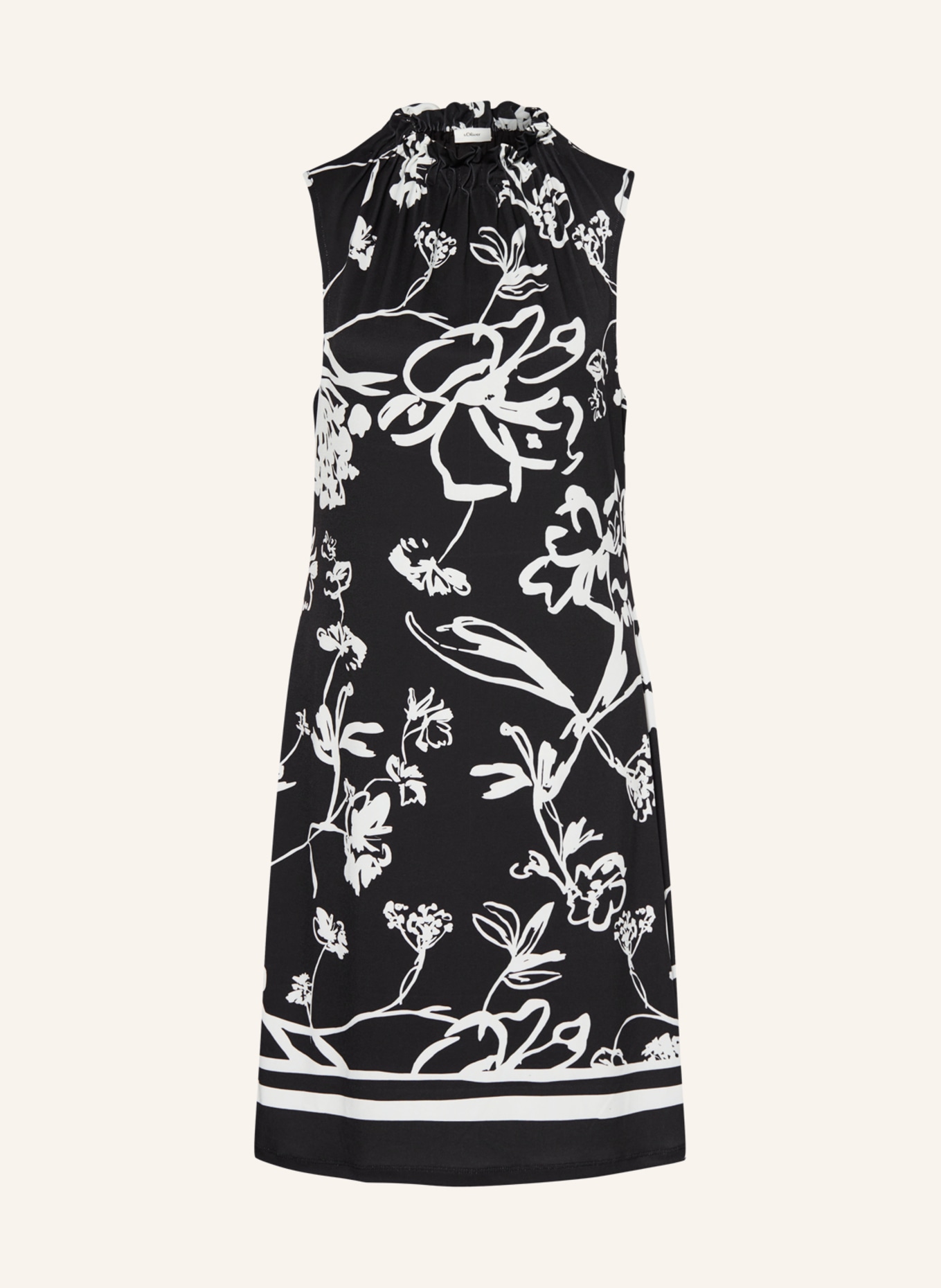 s.Oliver BLACK LABEL Jersey dress, Color: BLACK/ WHITE (Image 1)