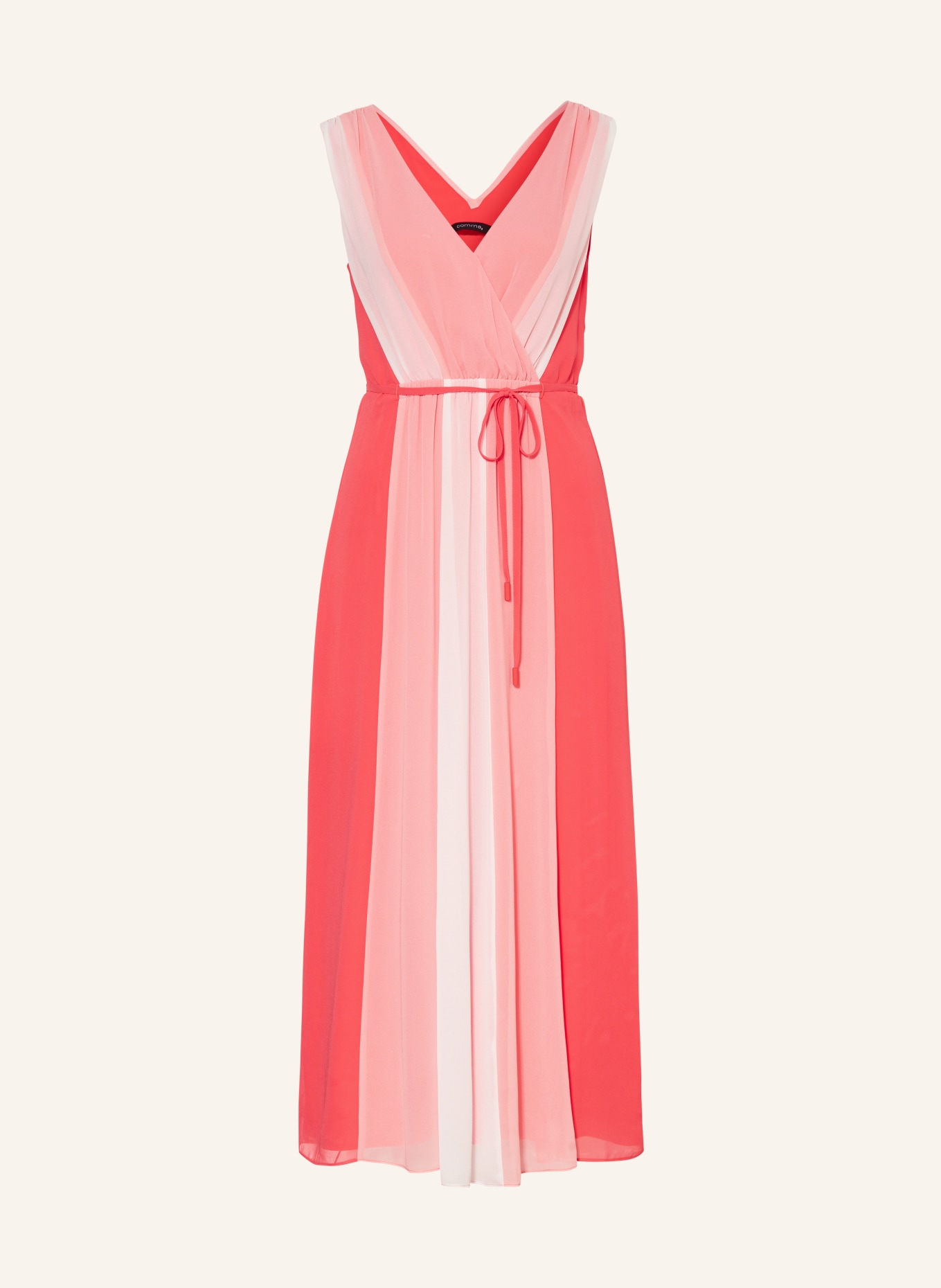 comma Dress, Color: SALMON/ WHITE (Image 1)