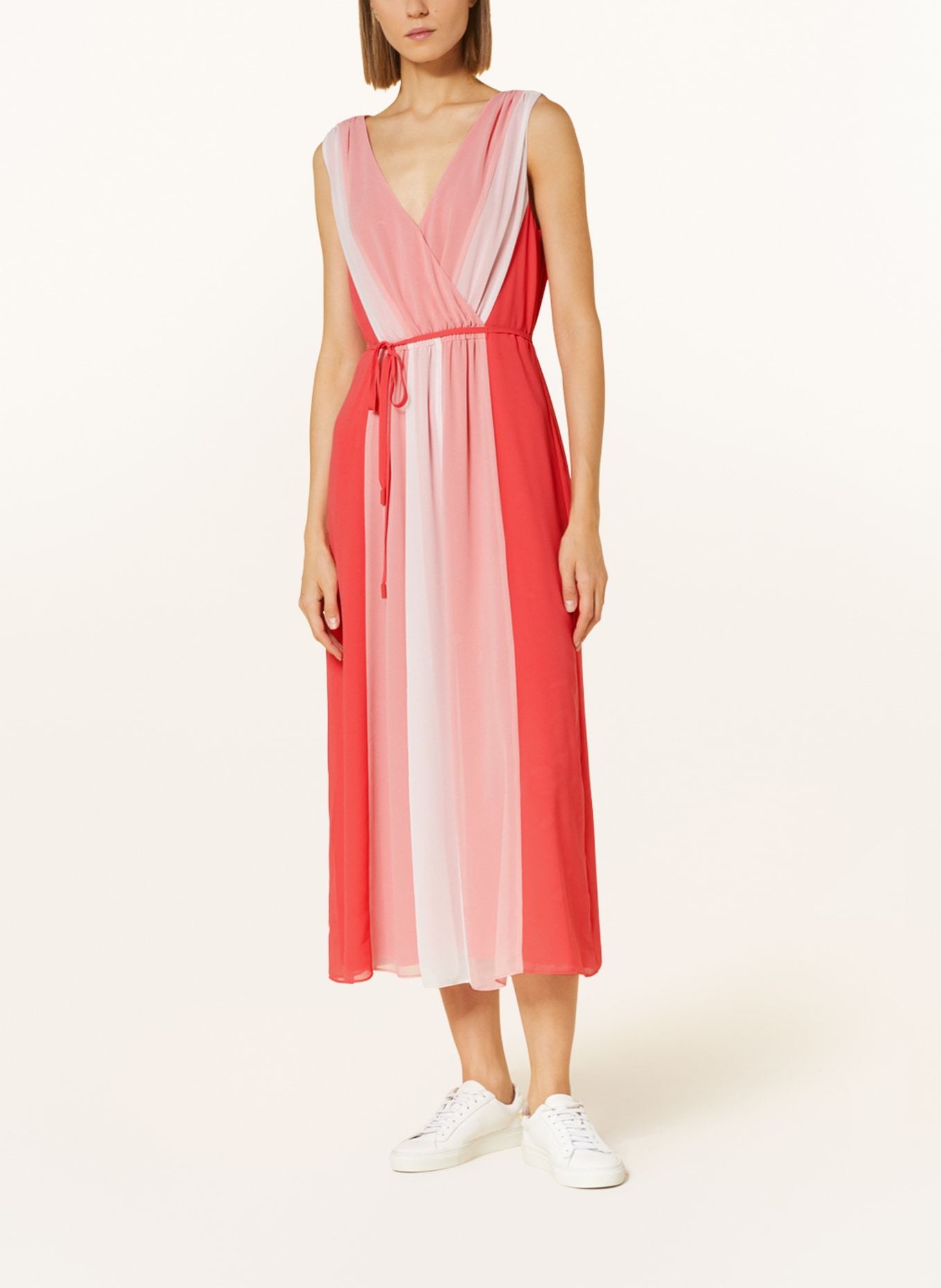comma Dress, Color: SALMON/ WHITE (Image 2)