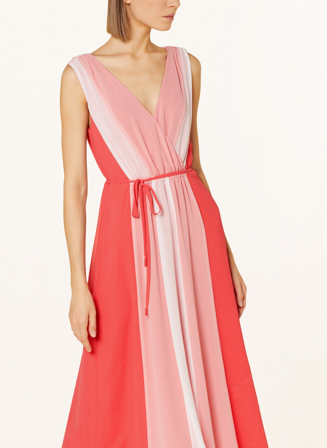 comma Dress, Color: SALMON/ WHITE (Image 4)
