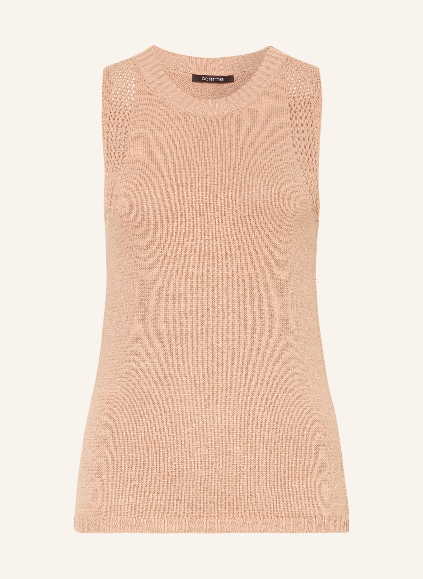 comma Knit top, Color: LIGHT BROWN (Image 1)