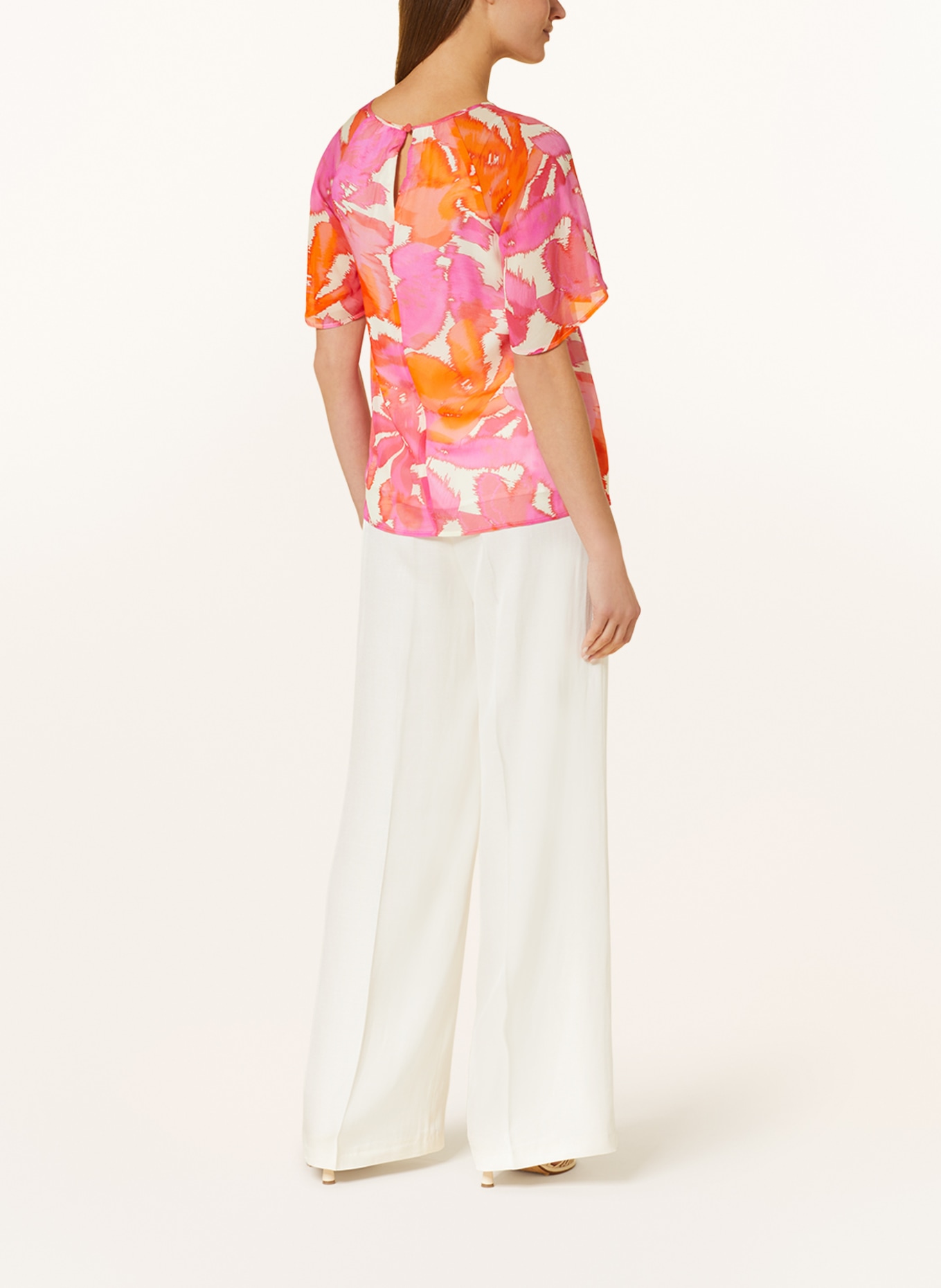 comma Shirt blouse, Color: PINK/ ORANGE/ ECRU (Image 3)