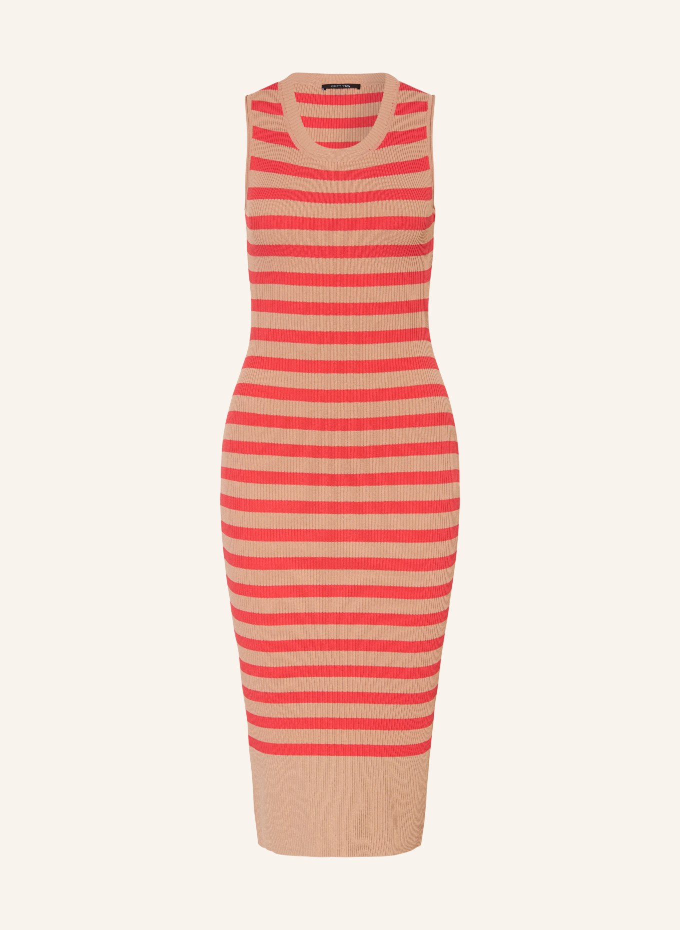 comma Knit dress, Color: BEIGE/ SALMON (Image 1)
