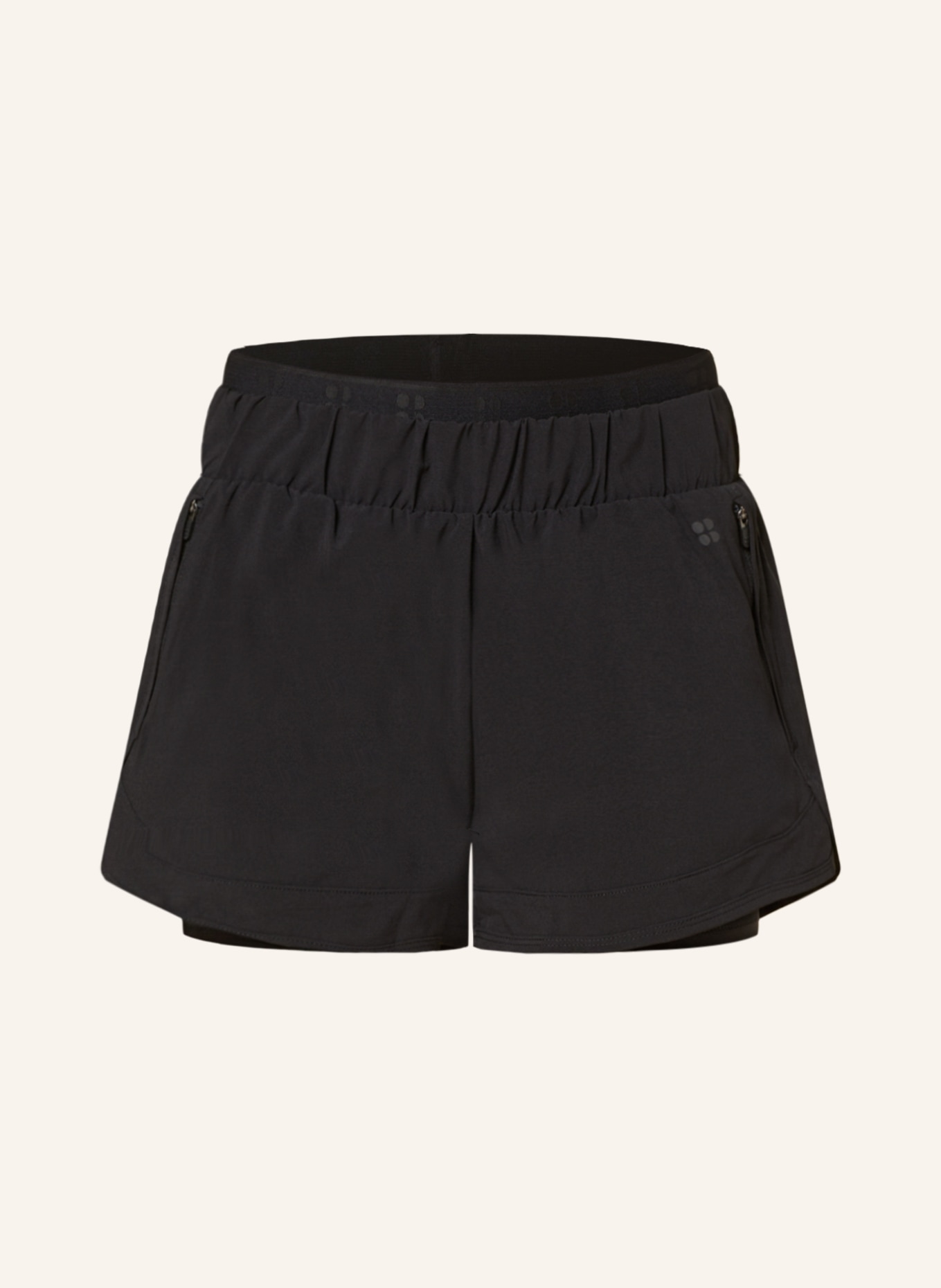 Sweaty Betty 2-in-1 running shorts ON YOUR MARKS, Color: BLACK (Image 1)