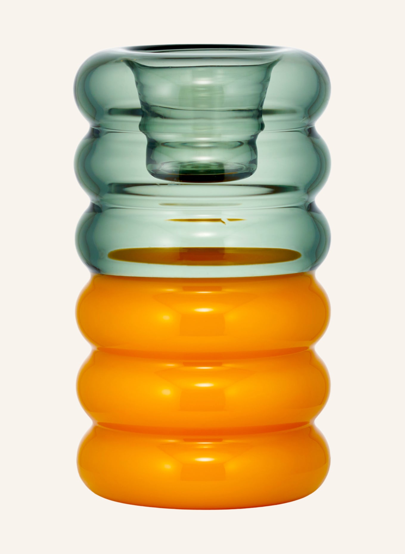 DESIGN LETTERS Kerzenständer HOOP, Farbe: GRÜN/ GELB (Bild 1)