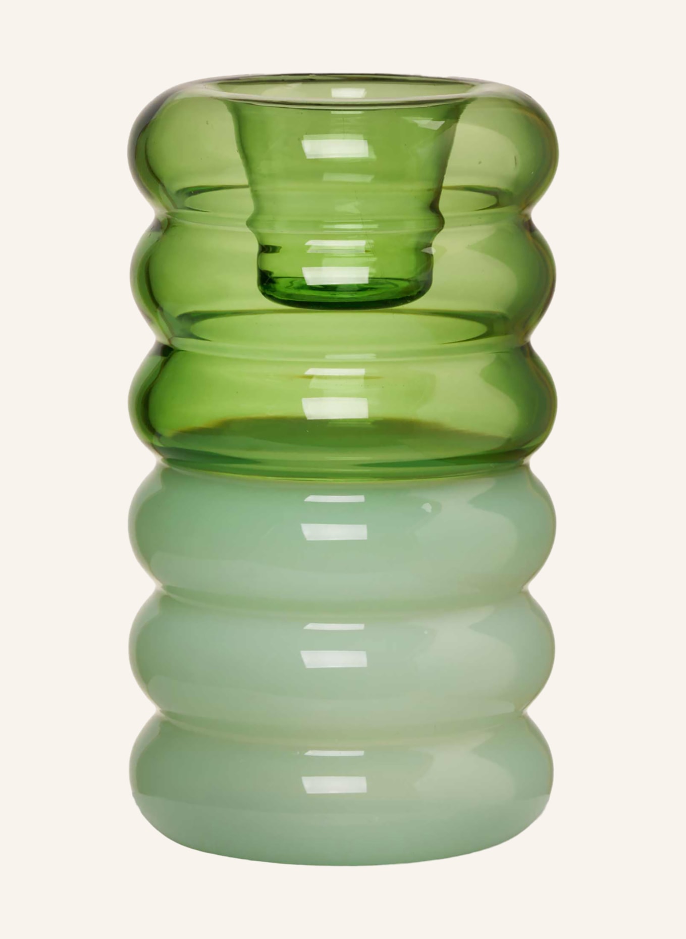 DESIGN LETTERS Candleholder HOOP, Color: GREEN/ LIGHT GREEN (Image 1)