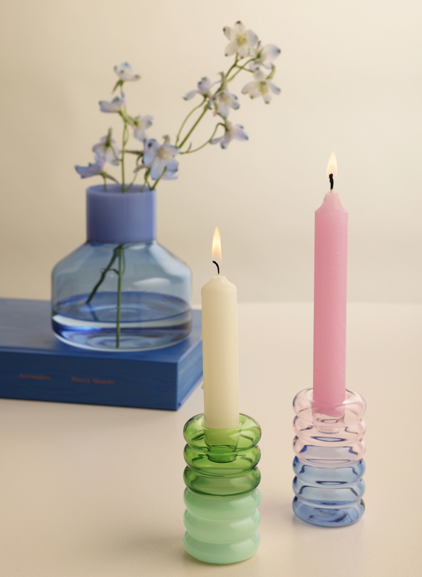 DESIGN LETTERS Candleholder HOOP, Color: GREEN/ LIGHT GREEN (Image 3)