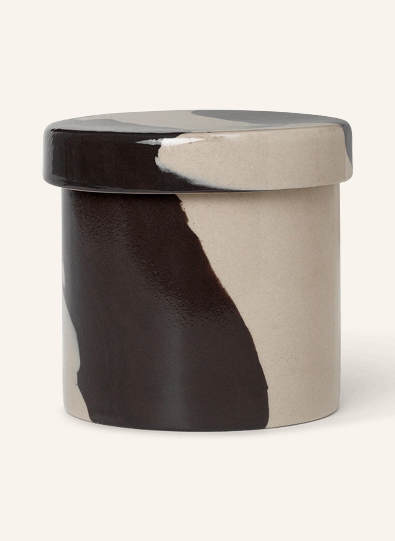 Ferm LIVING Storage container INLAY, Color: DARK BROWN/ LIGHT BROWN (Image 1)