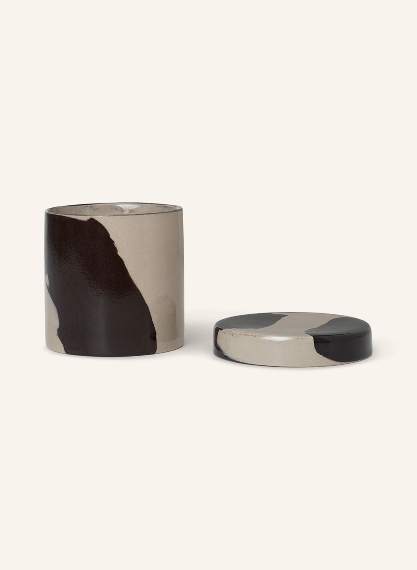 Ferm LIVING Storage container INLAY, Color: DARK BROWN/ LIGHT BROWN (Image 2)
