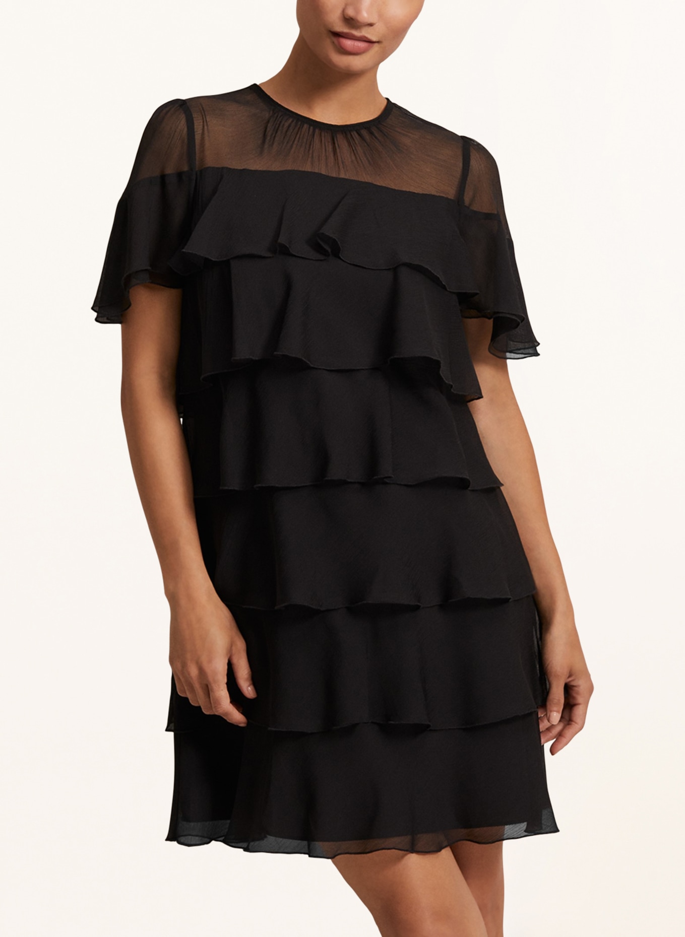Phase Eight Dress NIKA with frills, Color: BLACK (Image 2)