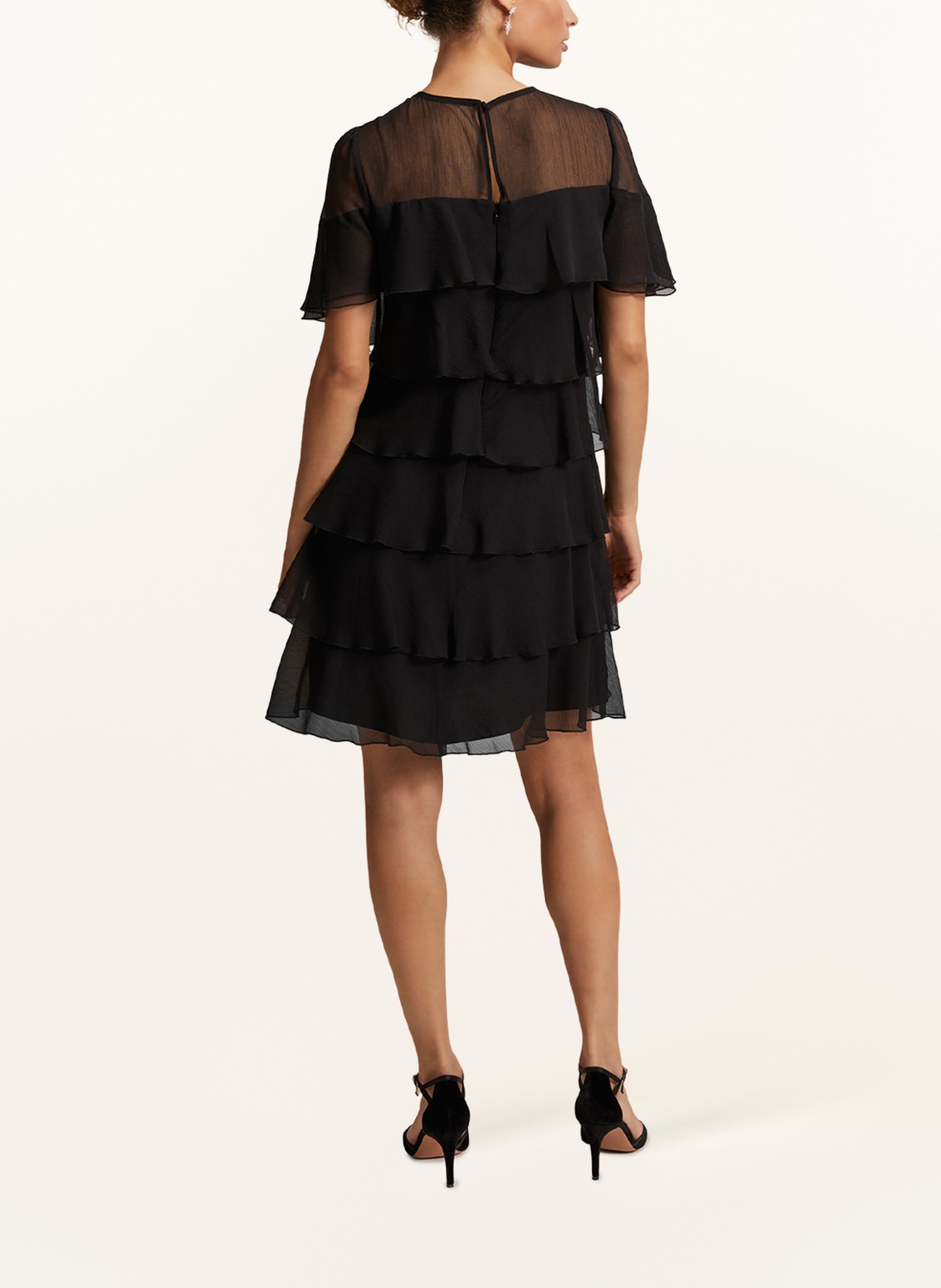 Phase Eight Dress NIKA with frills, Color: BLACK (Image 3)