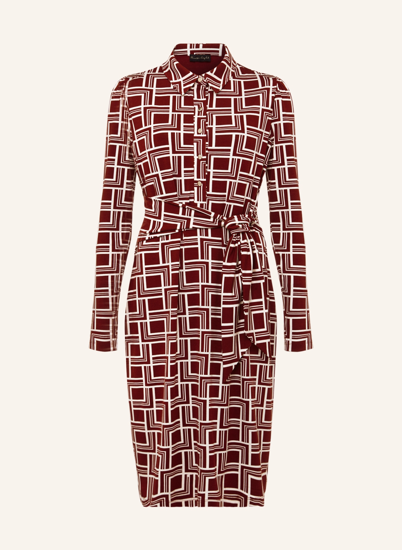 Phase Eight Jersey dress MONTANA, Color: DARK RED/ ECRU (Image 1)