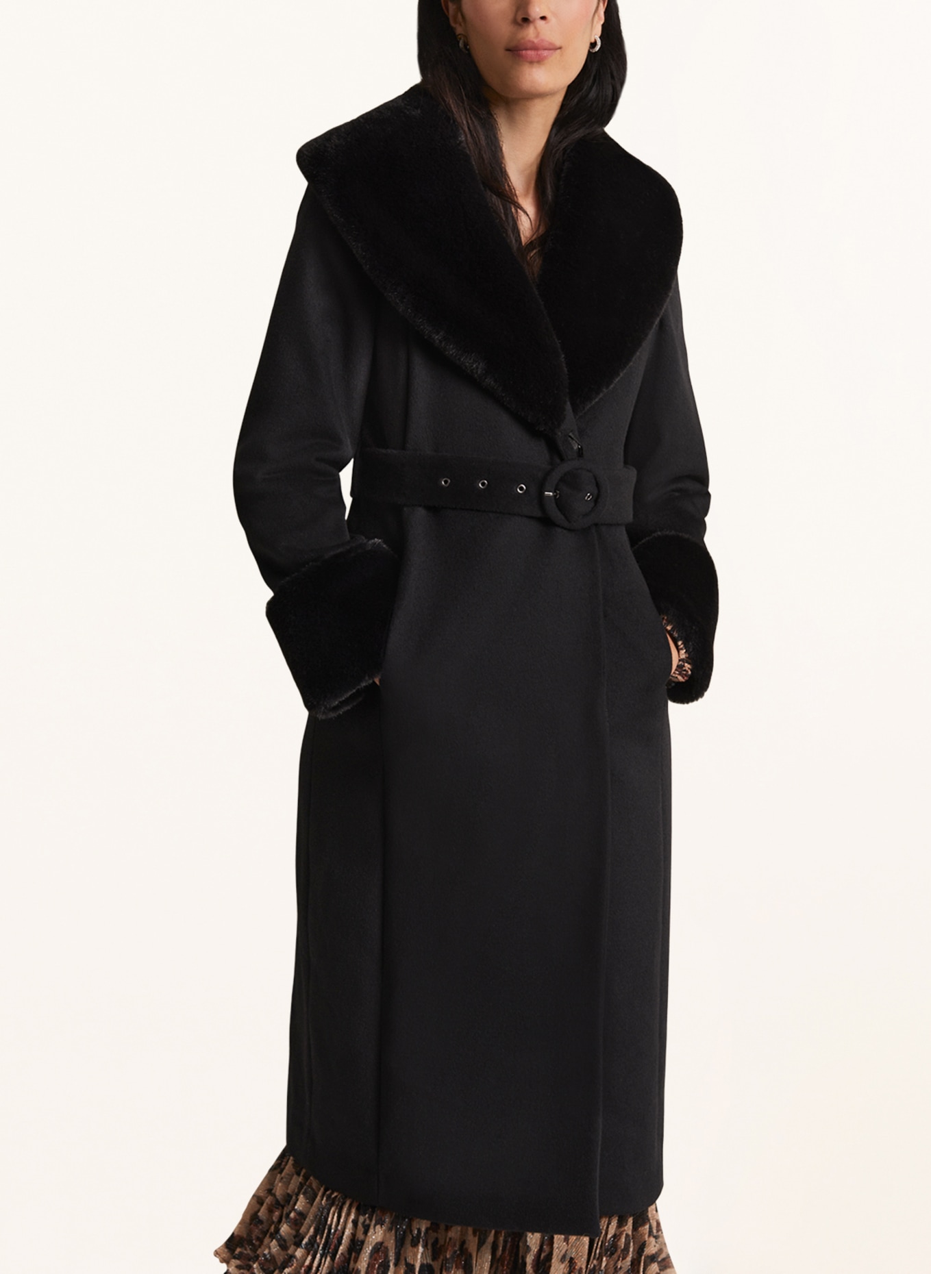 Phase Eight Coat ZYLAH with faux fur, Color: BLACK (Image 2)