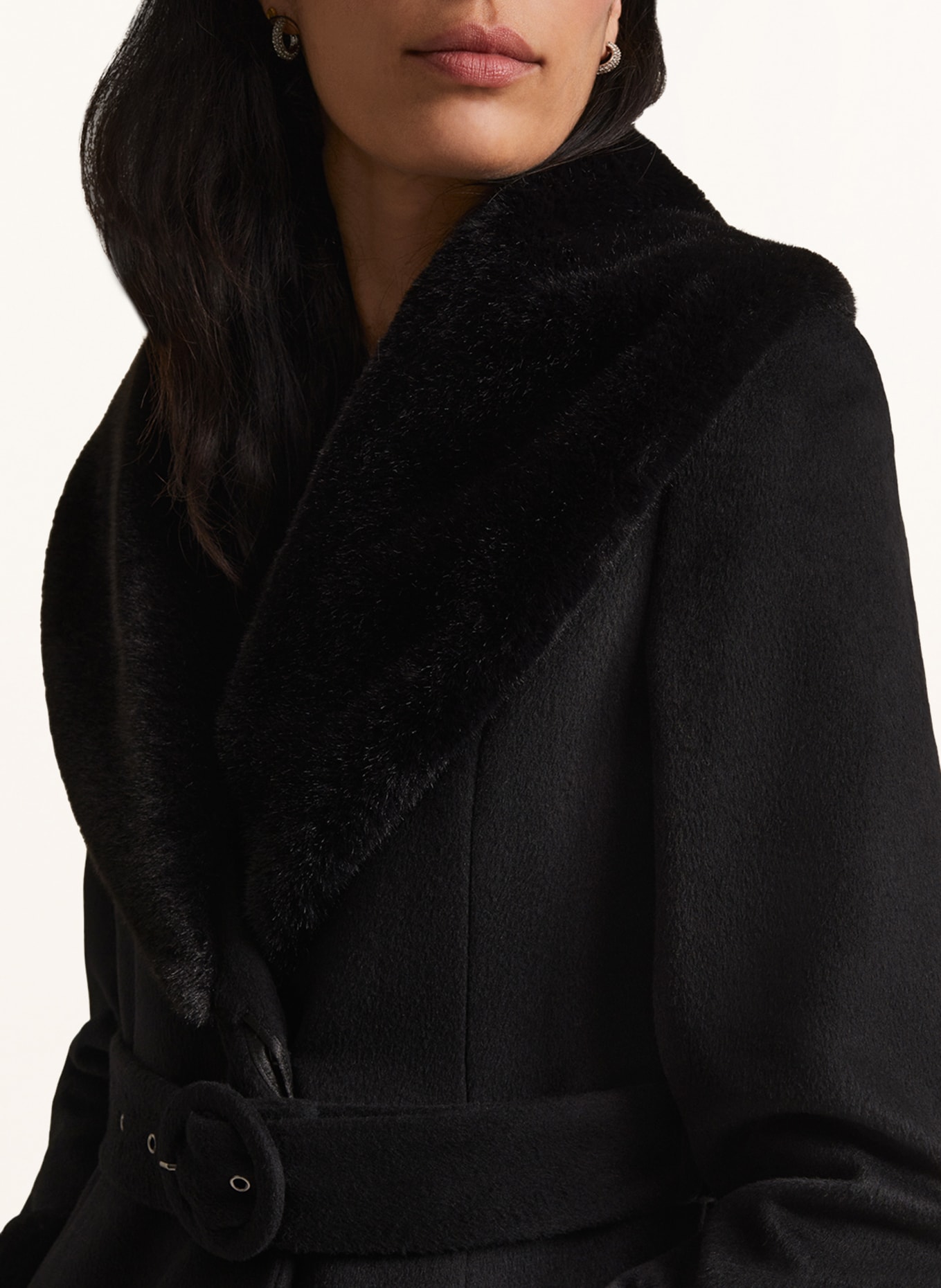Phase Eight Coat ZYLAH with faux fur, Color: BLACK (Image 4)
