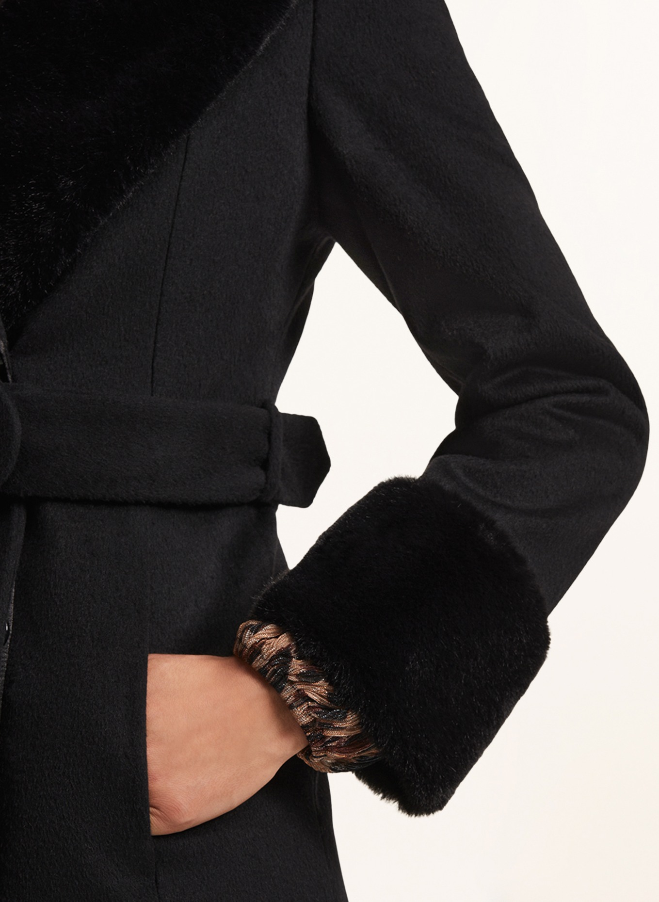 Phase Eight Coat ZYLAH with faux fur, Color: BLACK (Image 5)