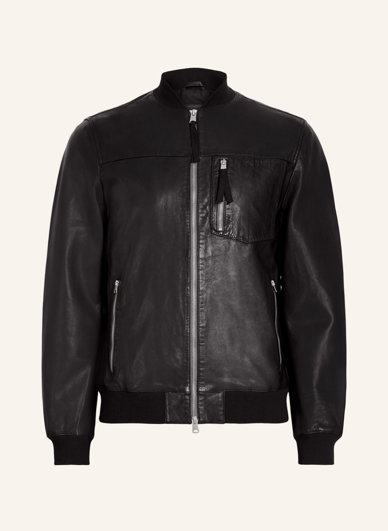 All saints blenham leather new arrivals bomber jacket