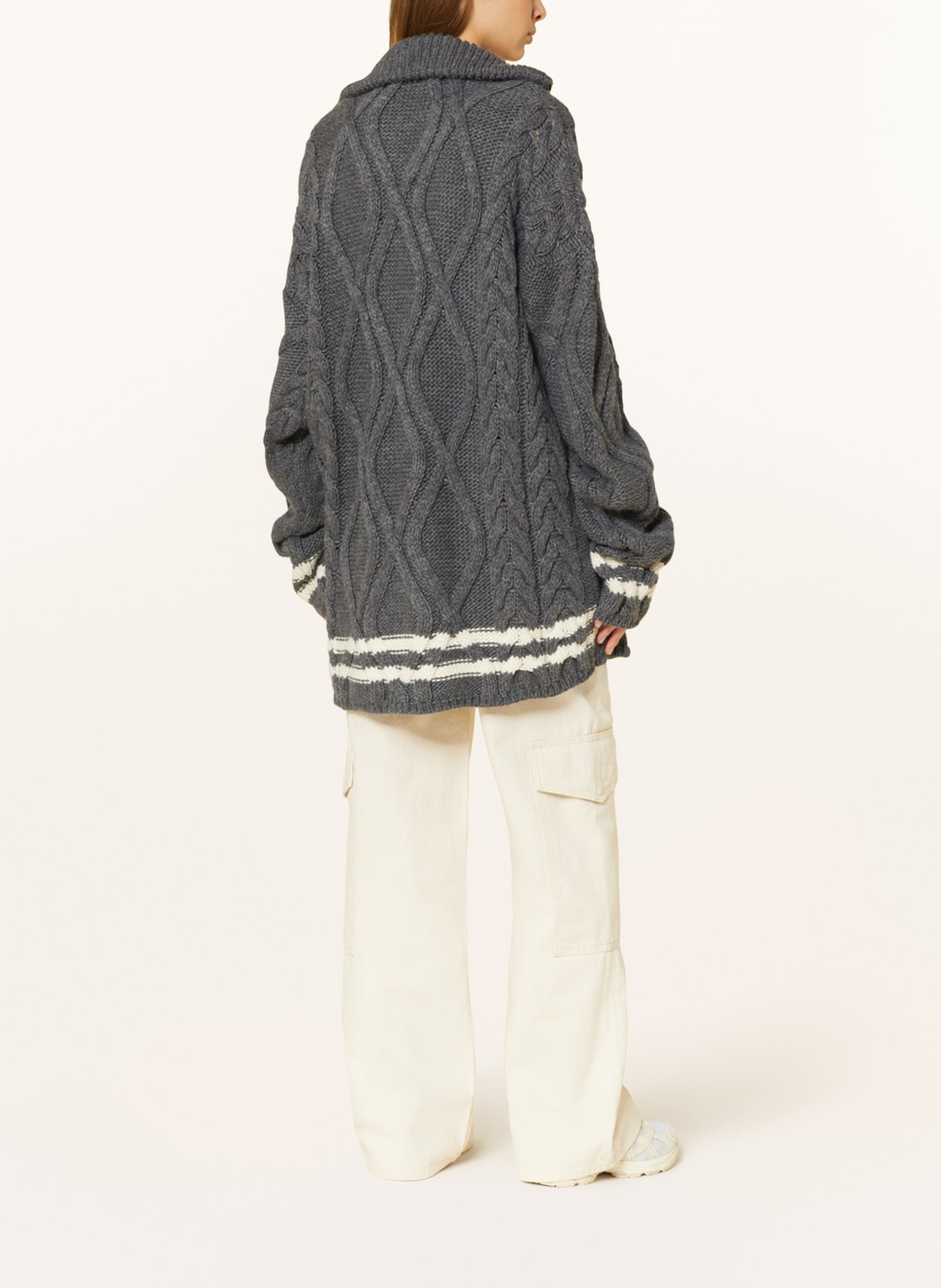 KARO KAUER Sweter oversize, Kolor: SZARY (Obrazek 3)