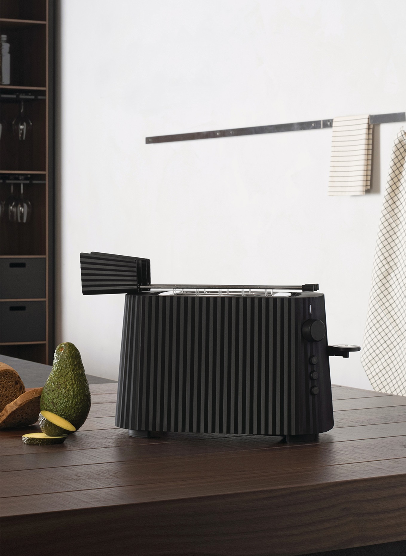 ALESSI Set PLISSÈ: Toaster und Wasserkocher: SCHWARZ