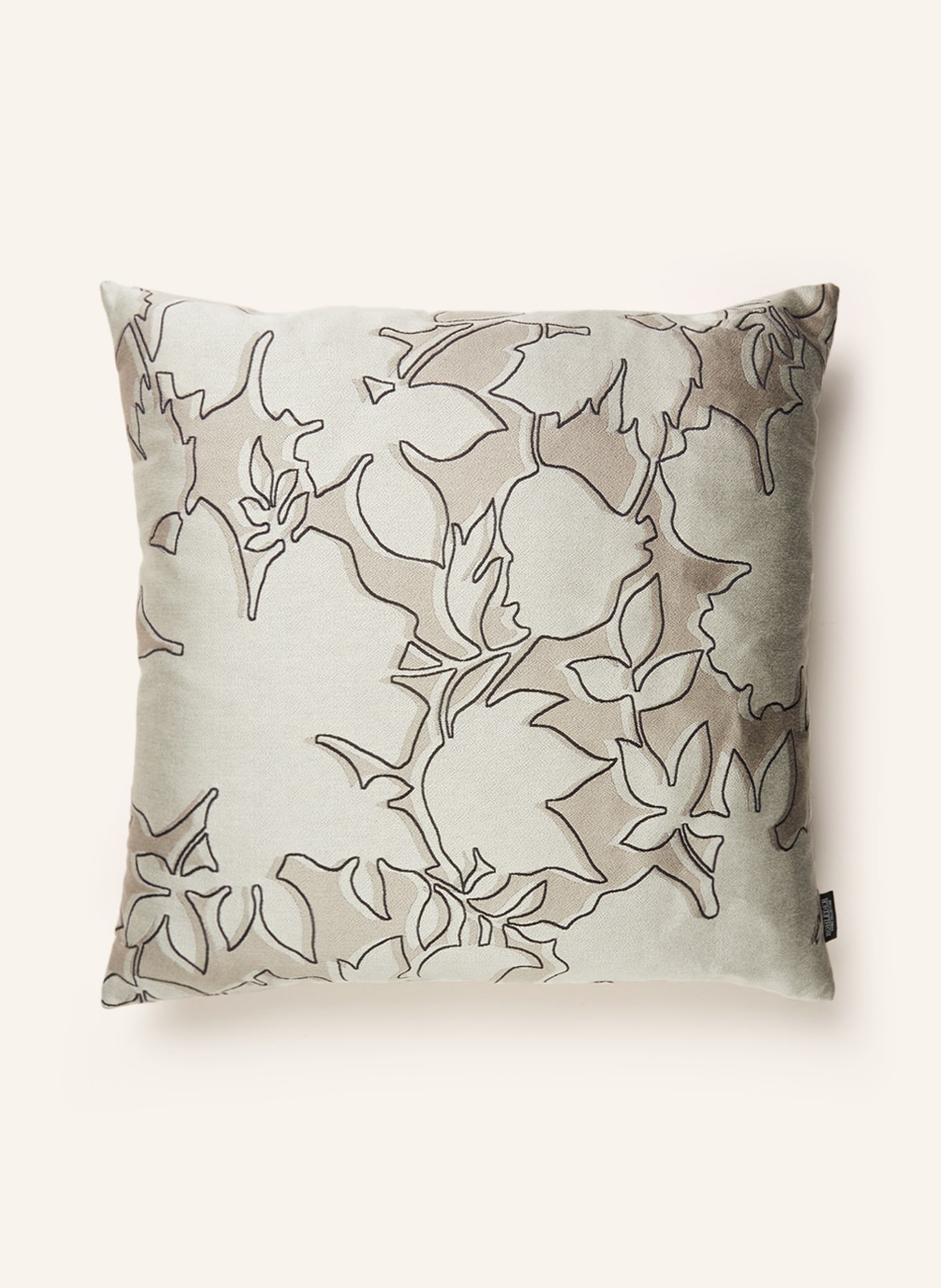 ROHLEDER Decorative cushion PALM BEACH with feather filling, Color: GRAY/ LIGHT GRAY/ BLACK (Image 1)
